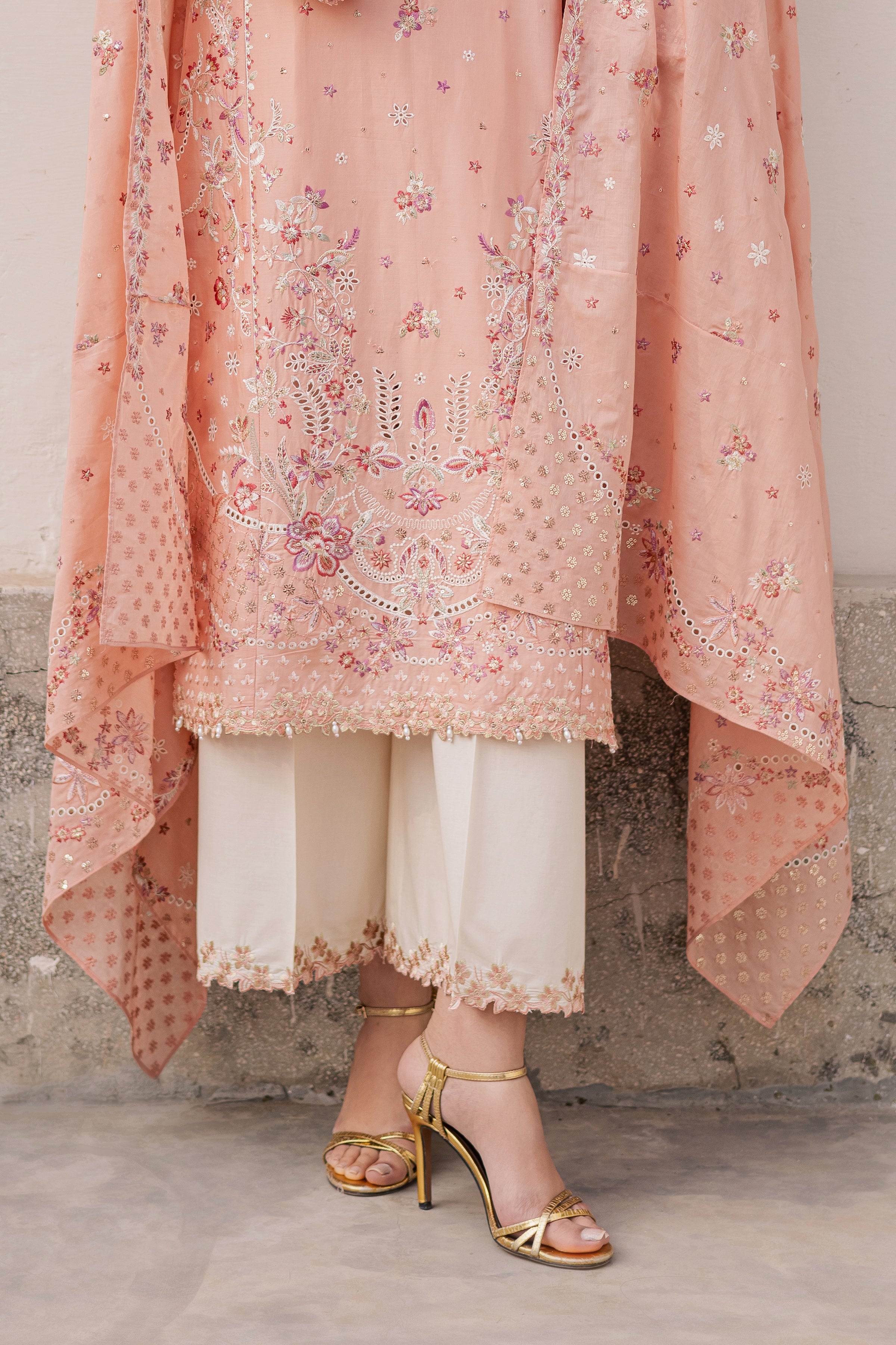  Peach Line 3Pc - Festive Embroidered Lawn BATIKEID2026  BATIK   XS / Peach / Pima Lawn-S / Peach / Pima Lawn-M / Peach / Pima Lawn-L / Peach / Pima Lawn-XL / Peach / Pima Lawn