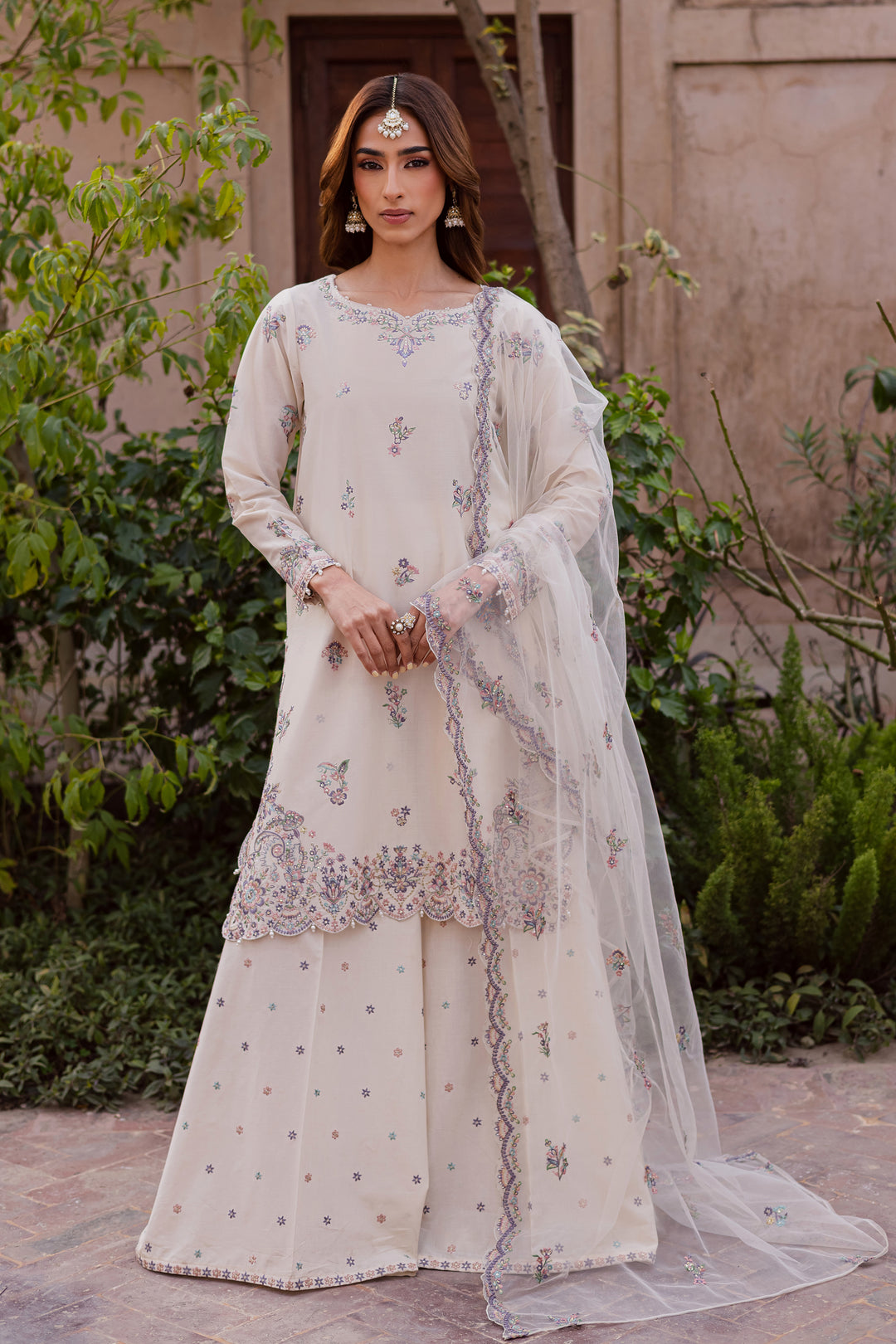  Pearl 3Pc - Festive Embroidered Lawn BATIKEID2026  BATIK   XS / Off White / Pima Lawn-S / Off White / Pima Lawn-M / Off White / Pima Lawn-L / Off White / Pima Lawn-XL / Off White / Pima Lawn