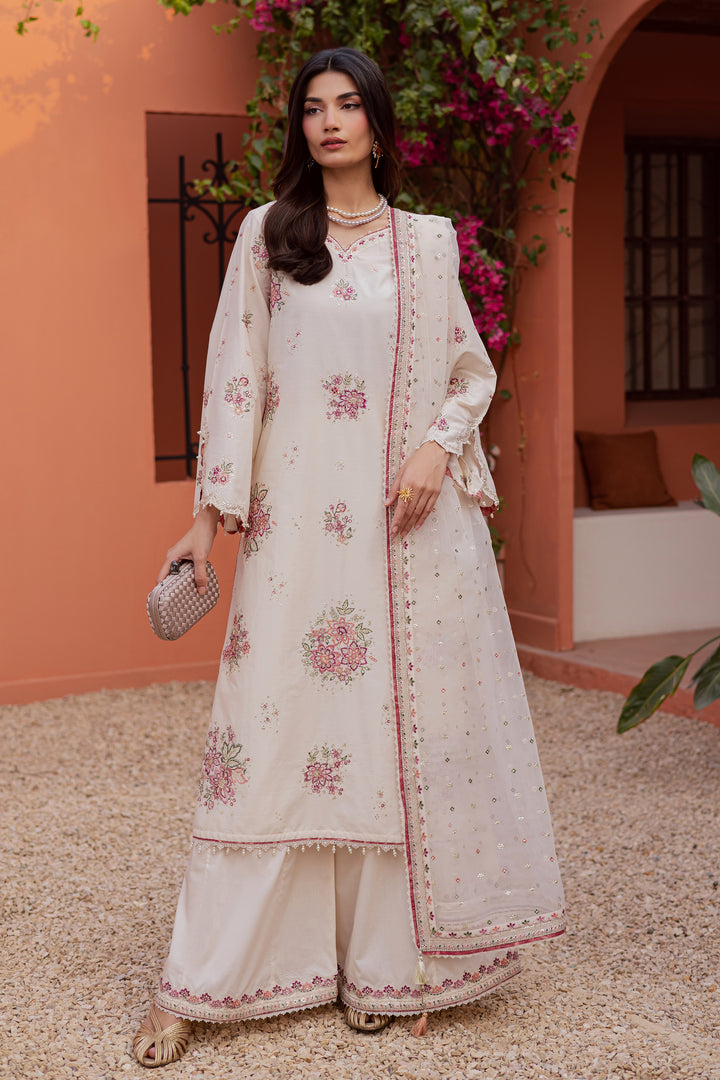  Pearl Elora 3Pc - Festive Embroidered Lawn BATIKEID2026  BATIK   XS / White / Giza-S / White / Giza-M / White / Giza-L / White / Giza-XL / White / Giza