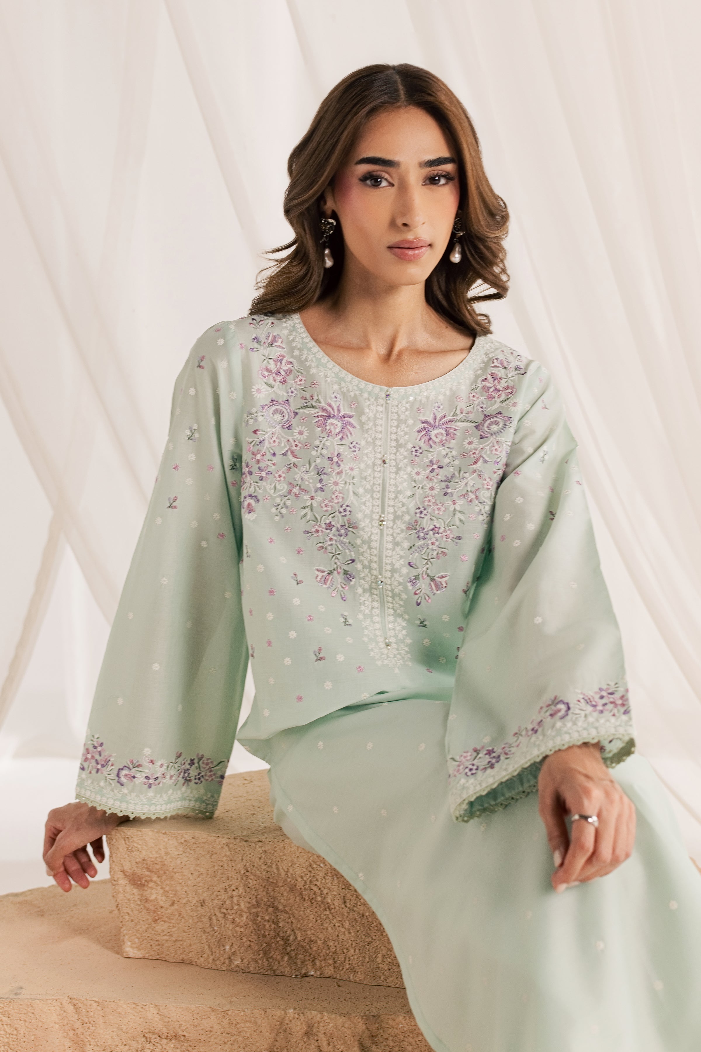  Pearl Harbor 2Pc - Embroidered Lawn Dress EverydayEdit26  BATIK   XS / Harbor Gray / Pima Lawn-S / Harbor Gray / Pima Lawn-M / Harbor Gray / Pima Lawn-L / Harbor Gray / Pima Lawn-XL / Harbor Gray / Pima Lawn