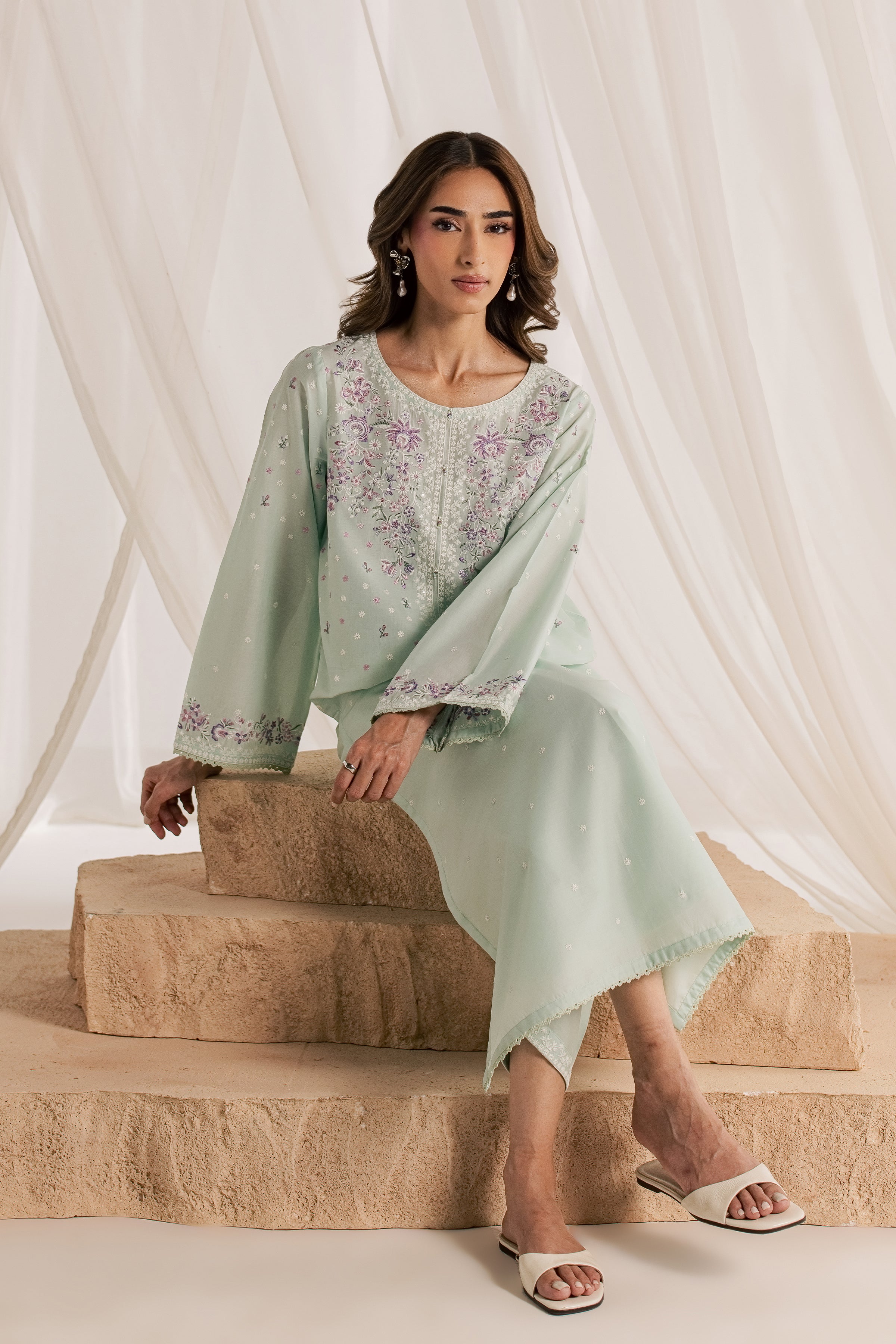  Pearl Harbor 2Pc - Embroidered Lawn Dress EverydayEdit26  BATIK   XS / Harbor Gray / Pima Lawn-S / Harbor Gray / Pima Lawn-M / Harbor Gray / Pima Lawn-L / Harbor Gray / Pima Lawn-XL / Harbor Gray / Pima Lawn