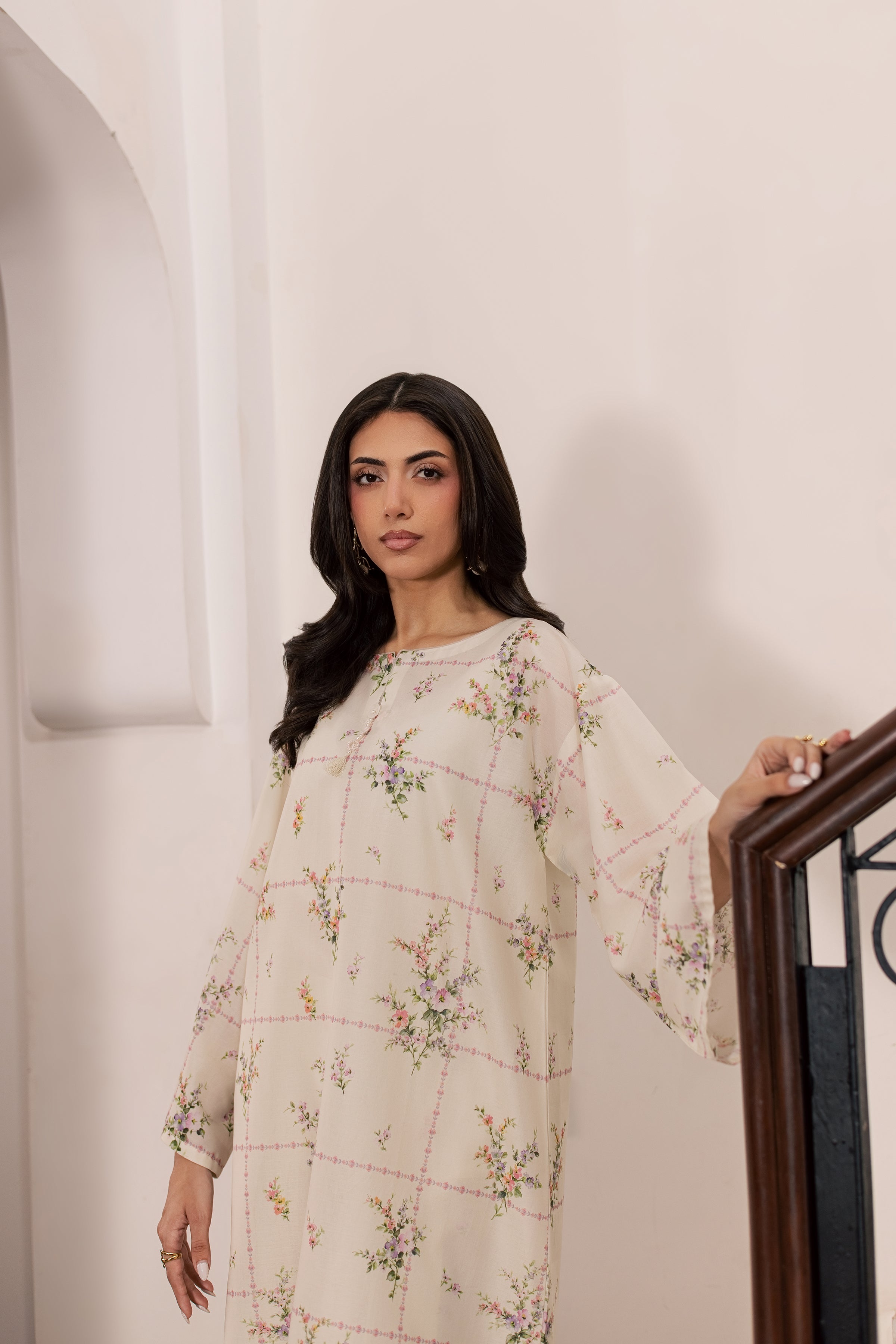  Pearl Peony 2Pc - Printed Lawn Dress BATIKSS26  BATIK   XS / Off White / Lawn-S / Off White / Lawn-M / Off White / Lawn-L / Off White / Lawn-XL / Off White / Lawn