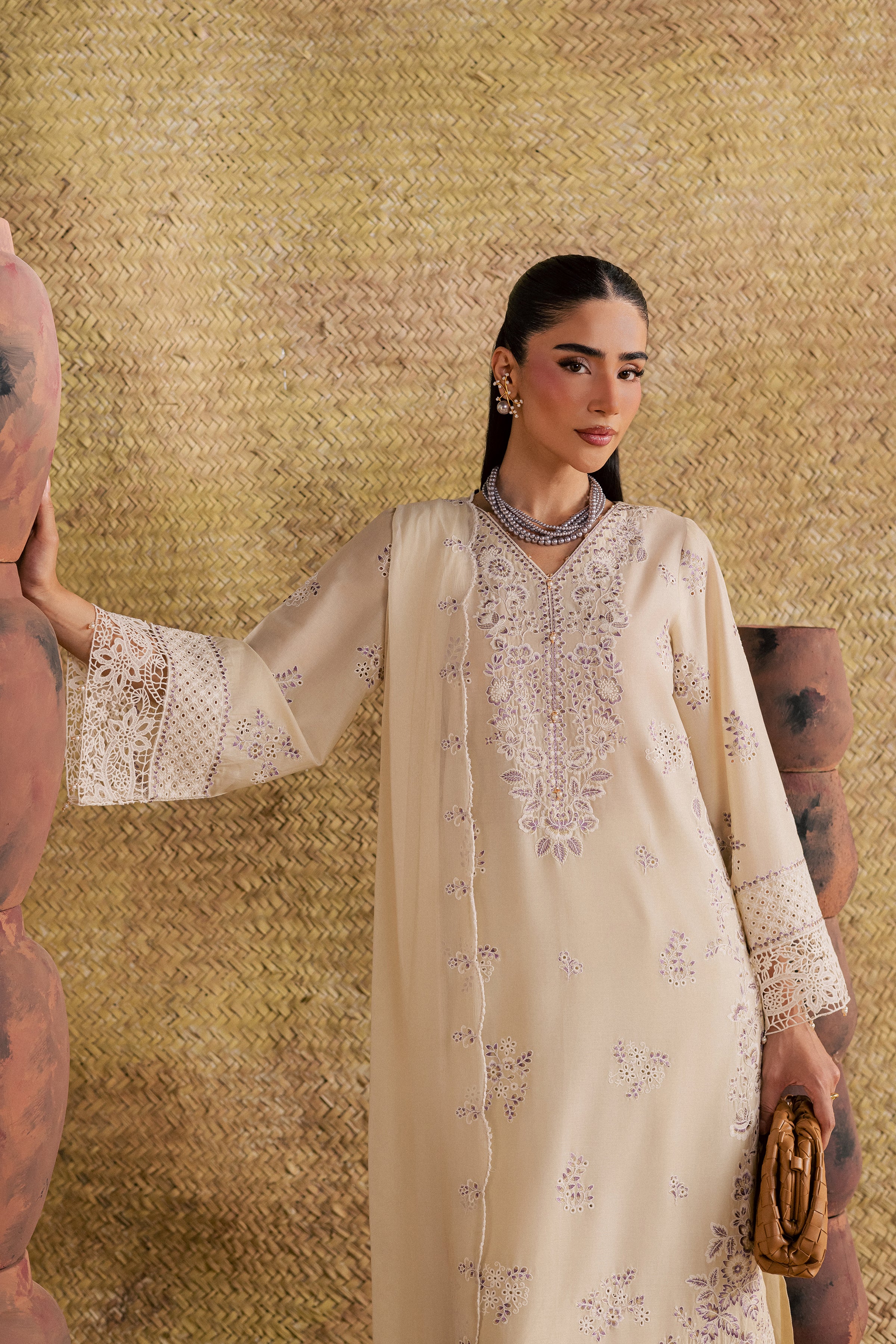  Pearly Lilac 3Pc - Festive Eid Pret BATIKSS26  BATIK   XS / Beige / Pima Lawn-S / Beige / Pima Lawn-M / Beige / Pima Lawn-L / Beige / Pima Lawn-XL / Beige / Pima Lawn