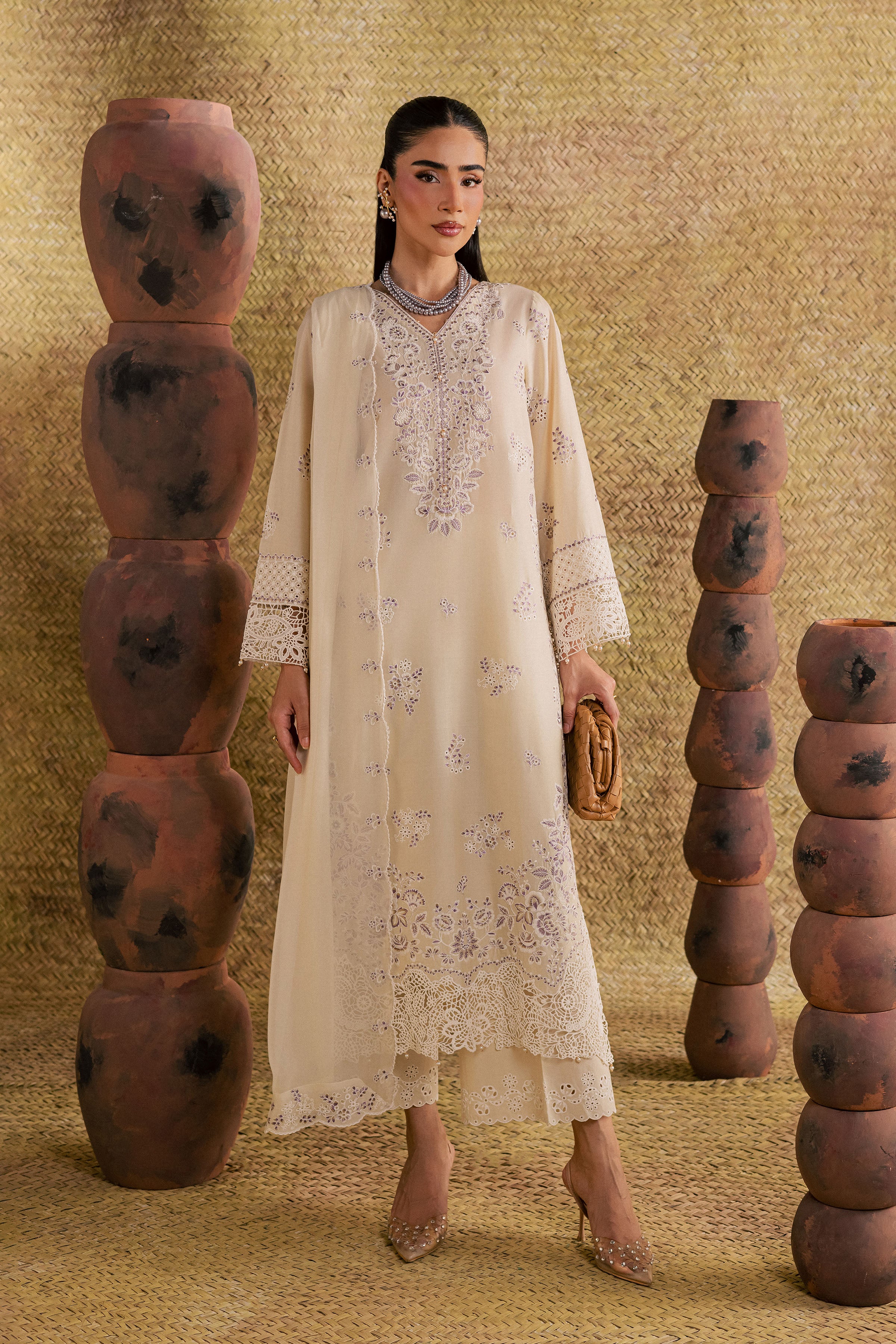  Pearly Lilac 3Pc - Festive Eid Pret BATIKSS26  BATIK   XS / Beige / Pima Lawn-S / Beige / Pima Lawn-M / Beige / Pima Lawn-L / Beige / Pima Lawn-XL / Beige / Pima Lawn