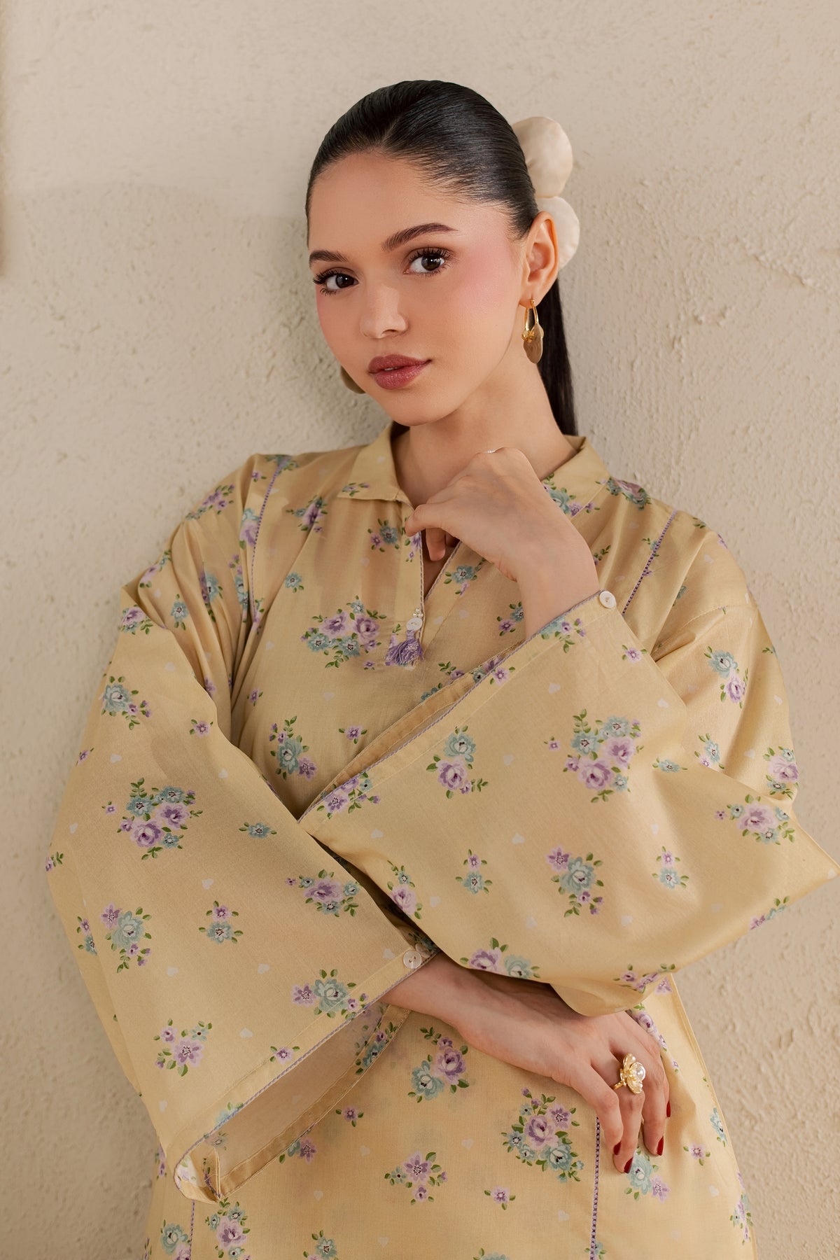  Pineapple 2Pc - Printed Lawn Dress BATIKSS26  BATIK   XS / Yellow / Lawn-S / Yellow / Lawn-M / Yellow / Lawn-L / Yellow / Lawn-XL / Yellow / Lawn