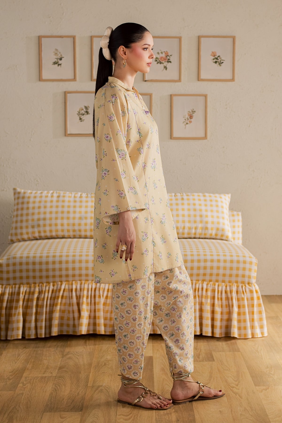  Pineapple 2Pc - Printed Lawn Dress BATIKSS26  BATIK   XS / Yellow / Lawn-S / Yellow / Lawn-M / Yellow / Lawn-L / Yellow / Lawn-XL / Yellow / Lawn