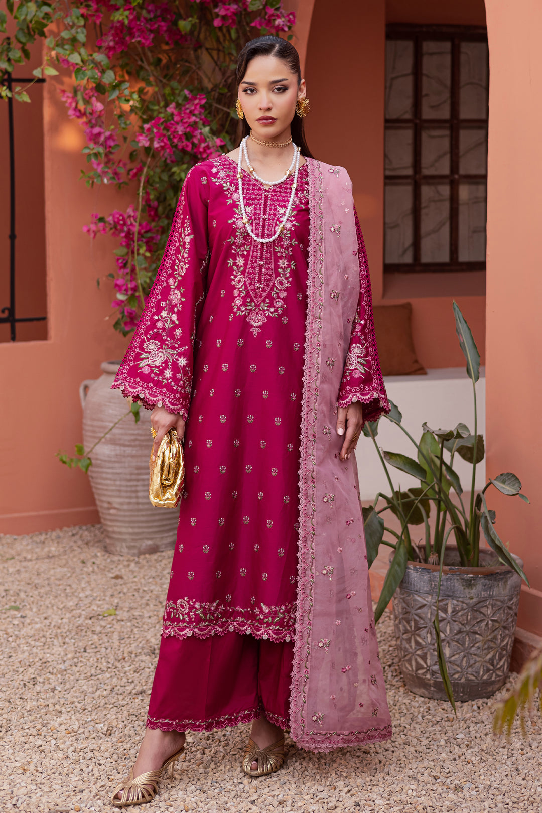  Pink Aleyla 3Pc - Festive Embroidered Lawn BATIKEID2026  BATIK   XS / Bright Pink / Giza-S / Bright Pink / Giza-M / Bright Pink / Giza-L / Bright Pink / Giza-XL / Bright Pink / Giza