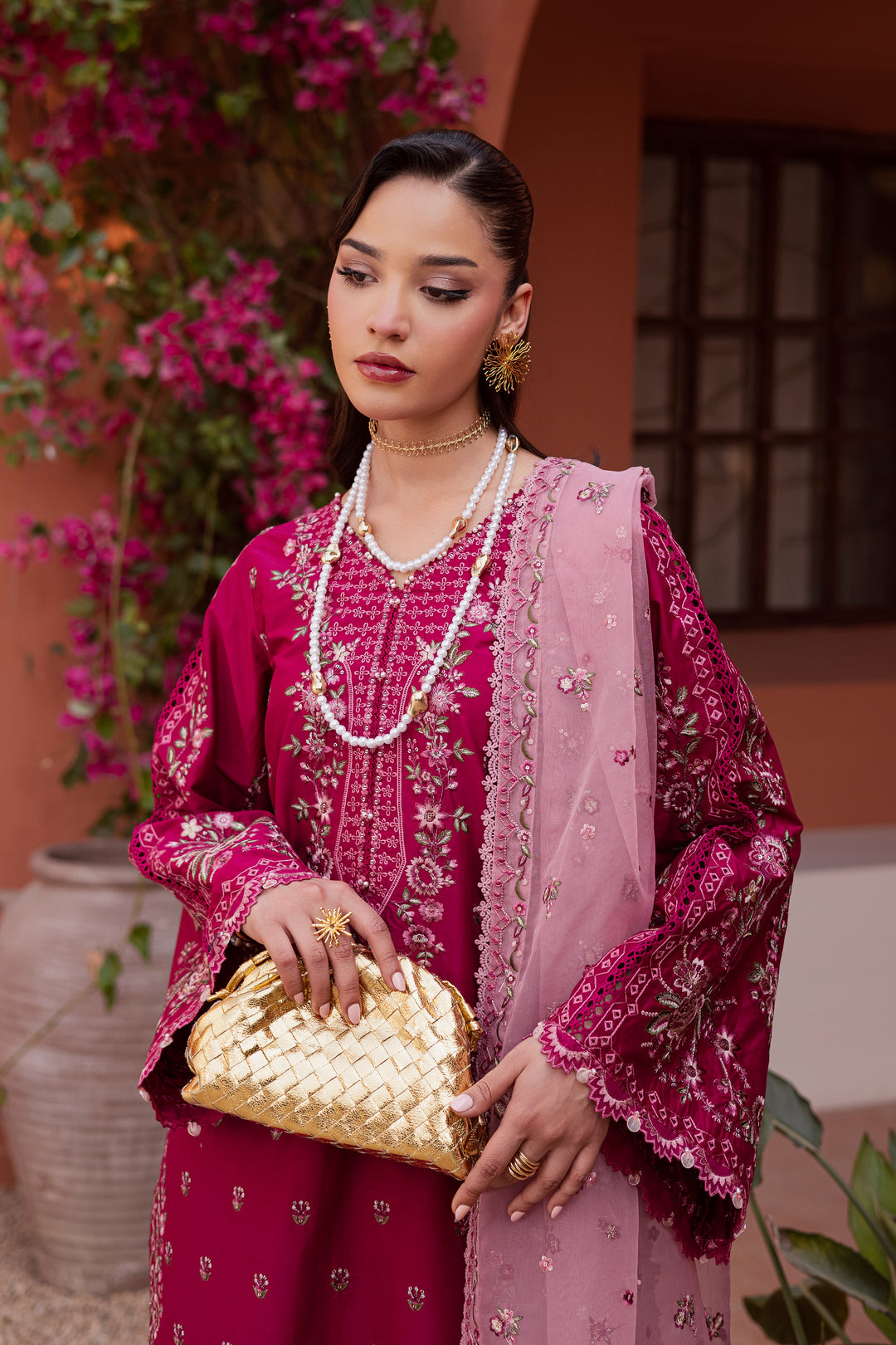  Pink Aleyla 3Pc - Festive Embroidered Lawn BATIKEID2026  BATIK   XS / Bright Pink / Giza-S / Bright Pink / Giza-M / Bright Pink / Giza-L / Bright Pink / Giza-XL / Bright Pink / Giza