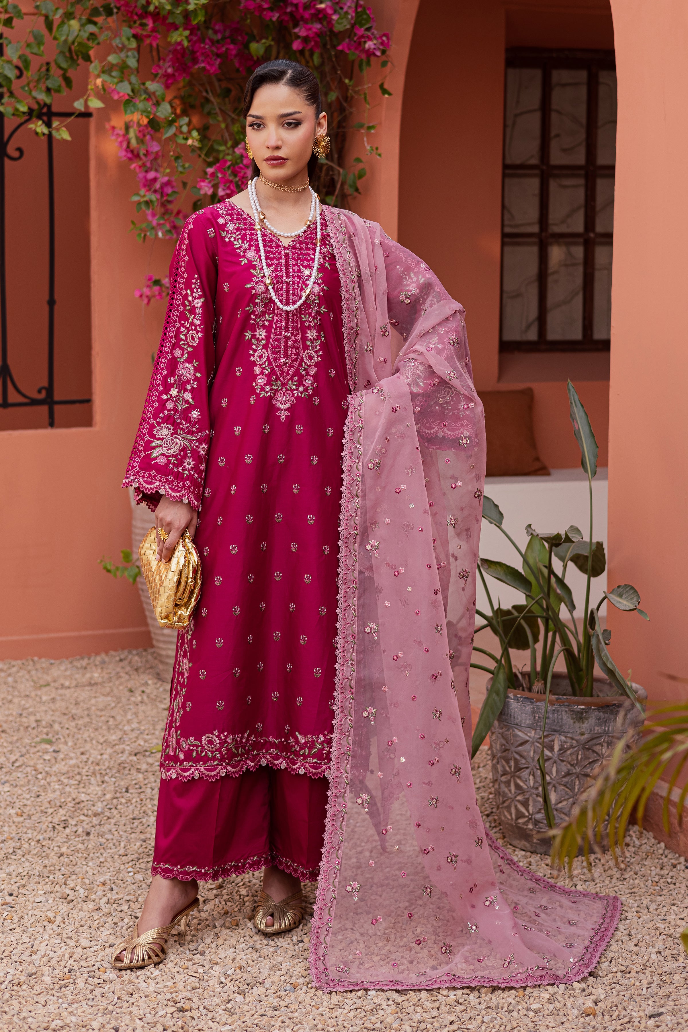  Pink Aleyla 3Pc - Festive Embroidered Lawn BATIKEID2026  BATIK   XS / Bright Pink / Giza-S / Bright Pink / Giza-M / Bright Pink / Giza-L / Bright Pink / Giza-XL / Bright Pink / Giza