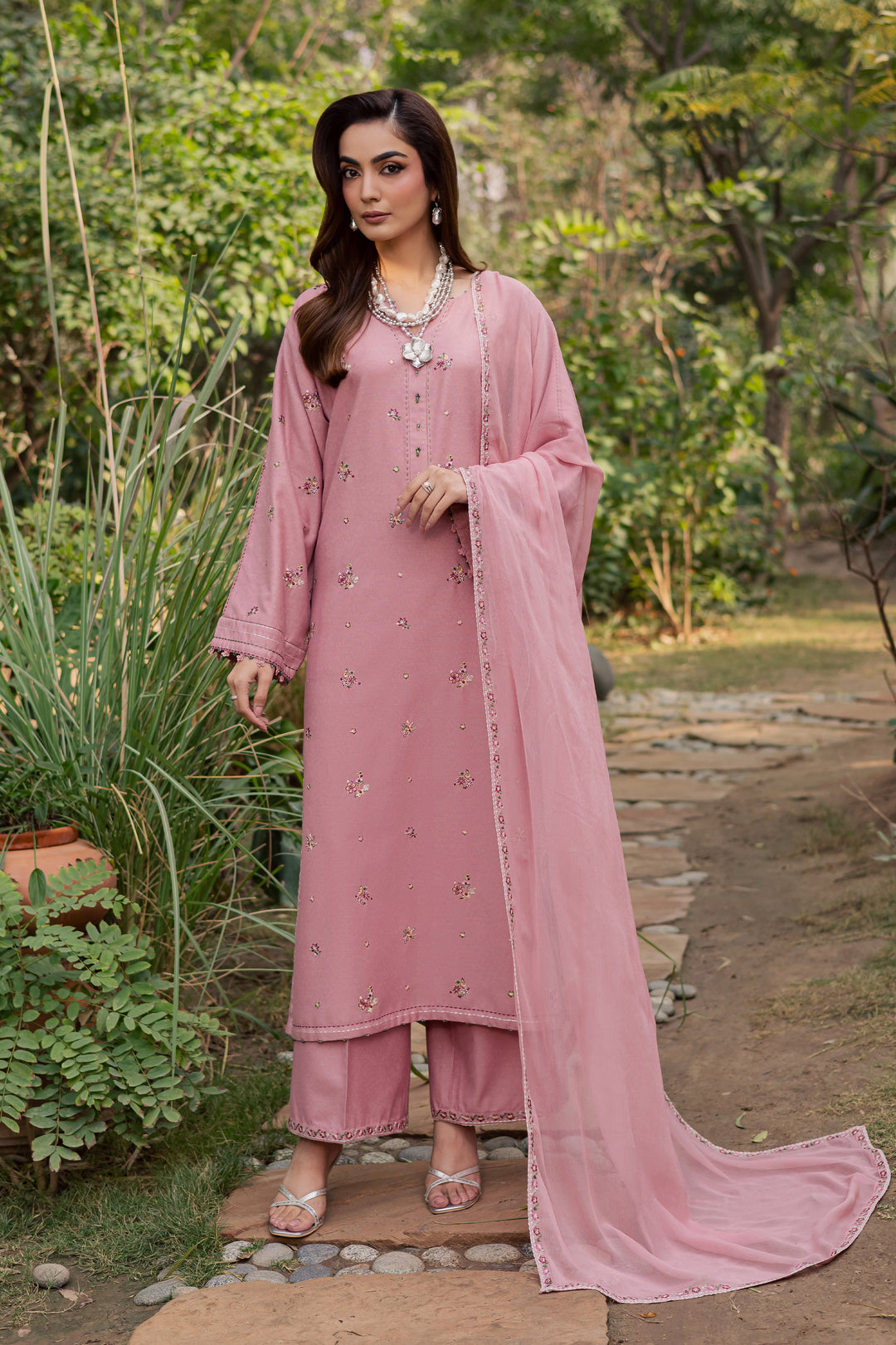  Pink Cotton 3Pc - Embroidered Festive Pret BATIK WINTER PRET 2025  BATIK   XS / Tea Pink / Textured Cotton-S / Tea Pink / Textured Cotton-M / Tea Pink / Textured Cotton-L / Tea Pink / Textured Cotton-XL / Tea Pink / Textured Cotton