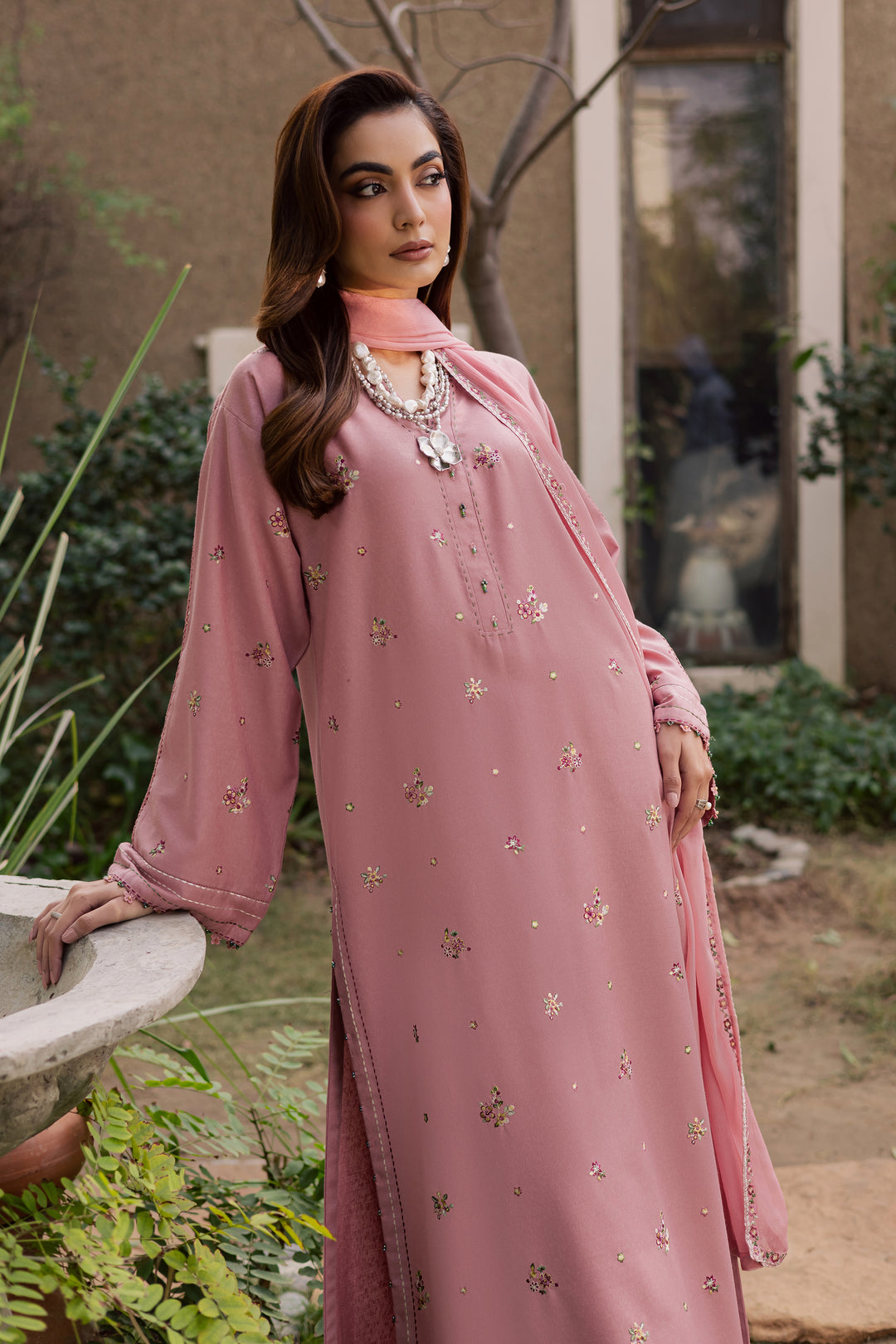  Pink Cotton 3Pc - Embroidered Festive Pret BATIK WINTER PRET 2025  BATIK   XS / Tea Pink / Textured Cotton-S / Tea Pink / Textured Cotton-M / Tea Pink / Textured Cotton-L / Tea Pink / Textured Cotton-XL / Tea Pink / Textured Cotton