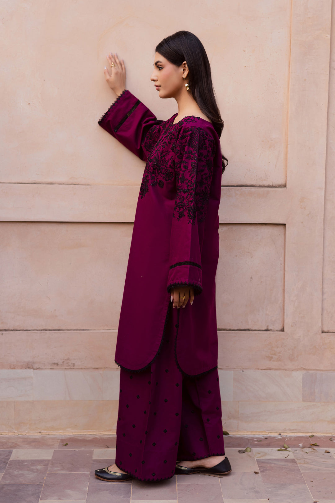  Pink Dipp 2Pc - Embroidered Khaddar Dress BATIK WINTER PRET 2025  BATIK   XS / Beetroot / Khaddar-S / Beetroot / Khaddar-M / Beetroot / Khaddar-L / Beetroot / Khaddar-XL / Beetroot / Khaddar