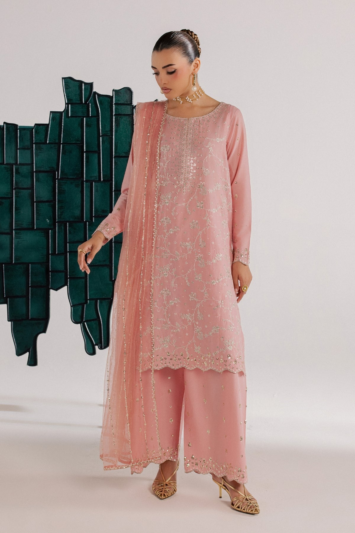  Pink Gulrukh 3Pc - Luxury Embroidered Lawn BATIKSS26  BATIK   XS / Salmon / Pima Lawn-S / Salmon / Pima Lawn-M / Salmon / Pima Lawn-L / Salmon / Pima Lawn-XL / Salmon / Pima Lawn