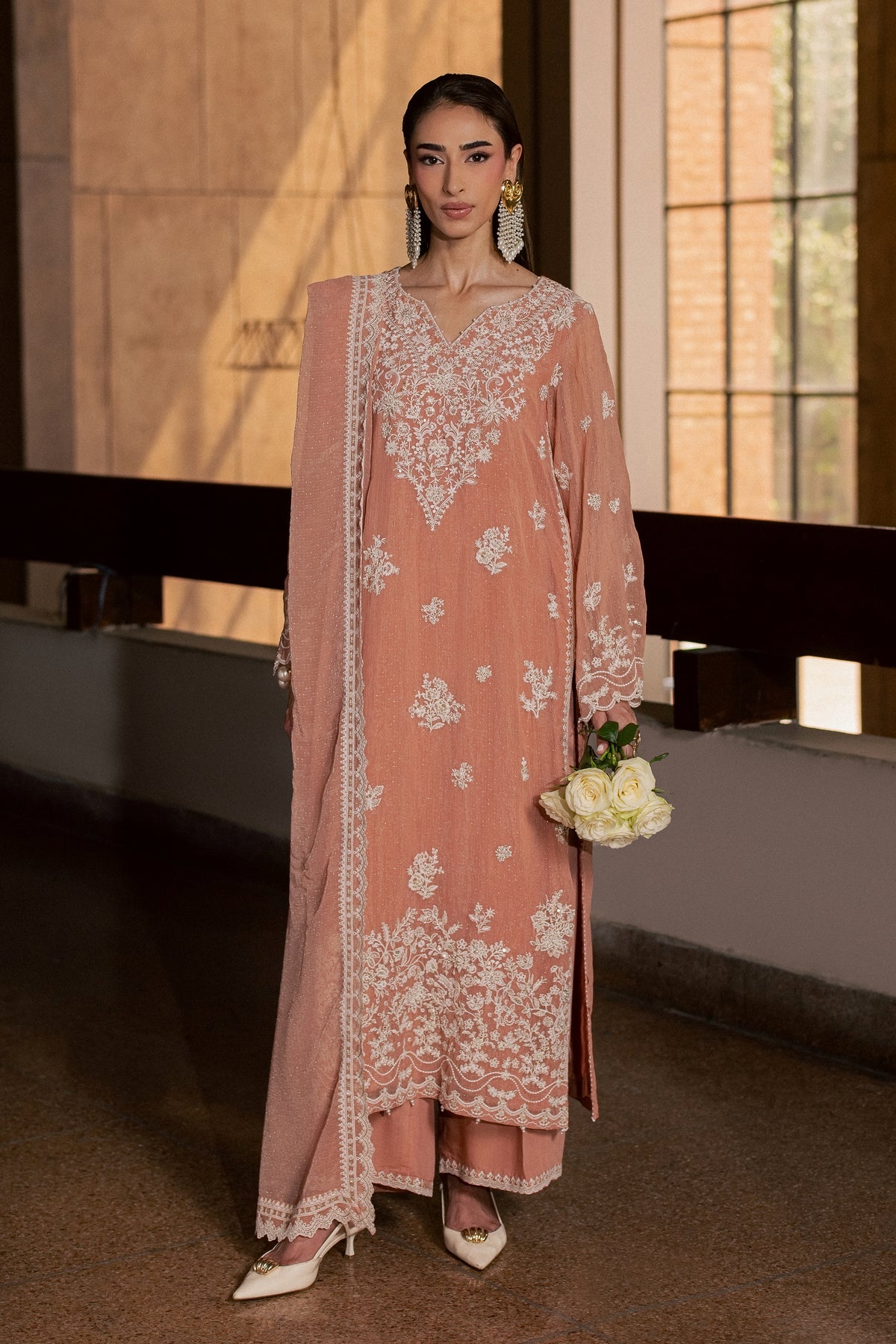 Hoor 3Pc - Festive Luxe Pret BATIKLUXESEP26  BATIK   XS / Tea Pink / Brochia Crinkle