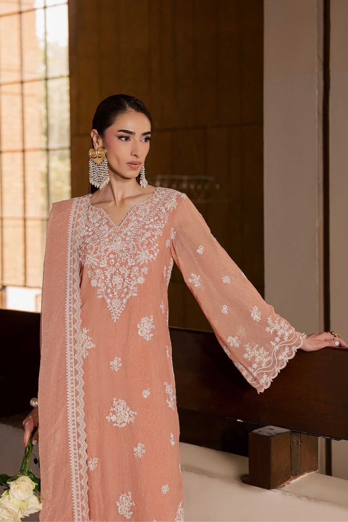 Hoor 3Pc - Festive Luxe Pret BATIKLUXESEP26  BATIK   XS / Tea Pink / Brochia Crinkle