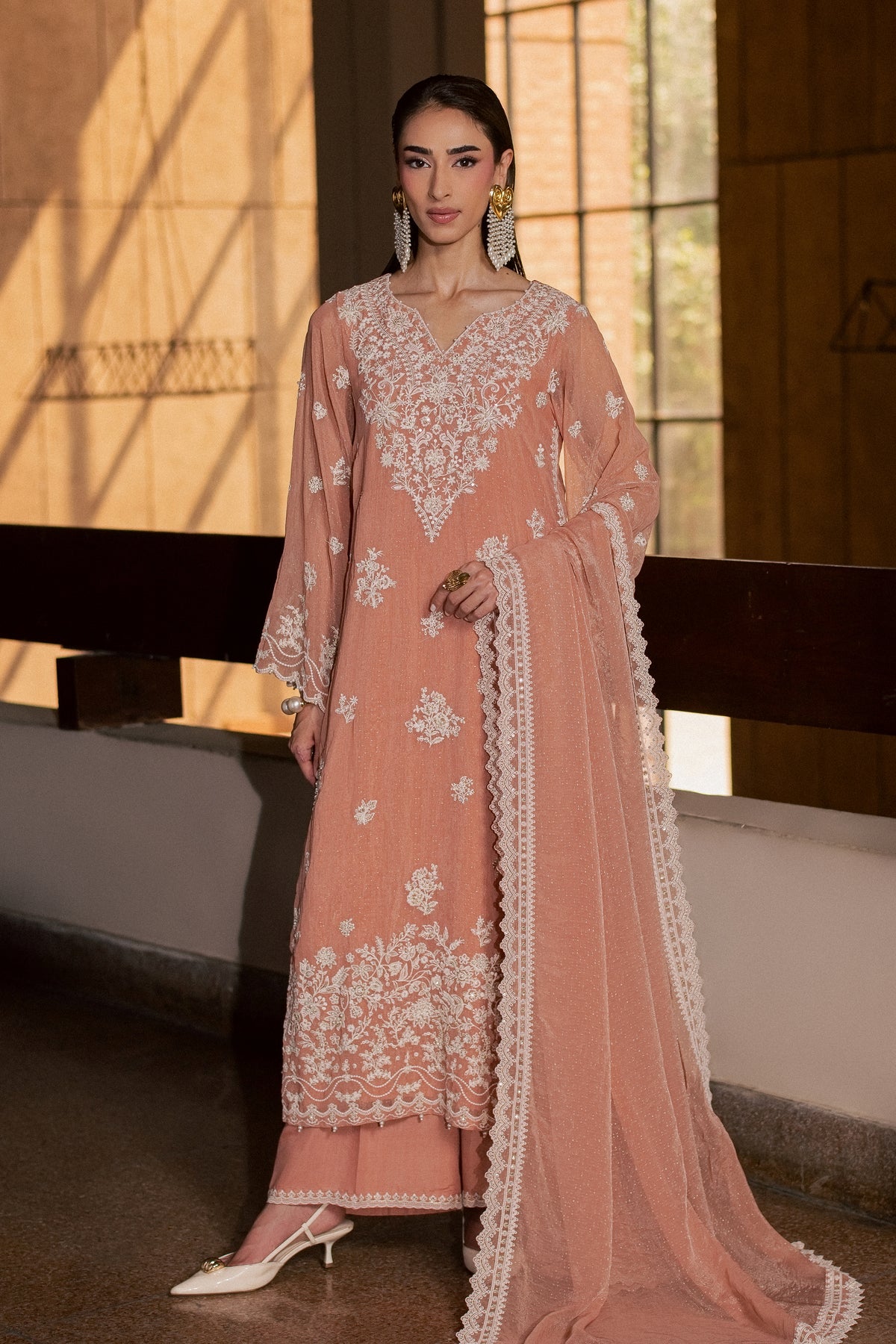 Hoor 3Pc - Festive Luxe Pret BATIKLUXESEP26  BATIK   XS / Tea Pink / Brochia Crinkle