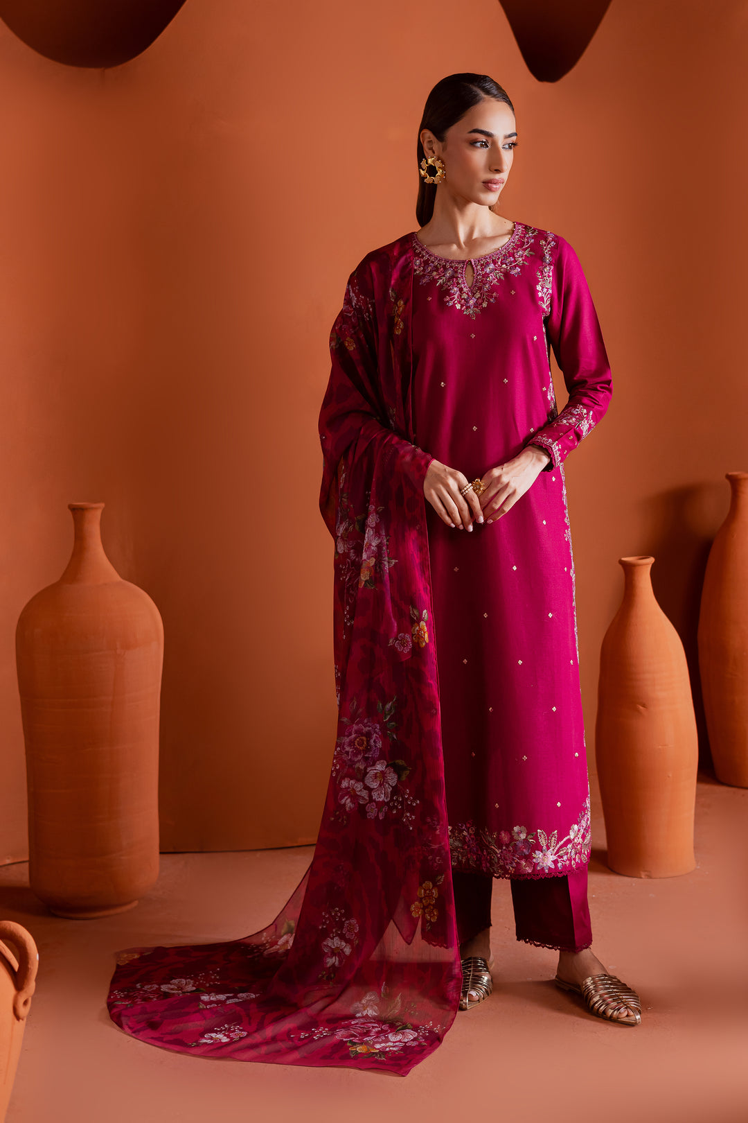  Pink Inizio 3Pc - Embroidered Khaddar Dress BATIK WINTER PRET 2025  BATIK   XS / Rasberry Pink / Khaddar-S / Rasberry Pink / Khaddar-M / Rasberry Pink / Khaddar-L / Rasberry Pink / Khaddar-XL / Rasberry Pink / Khaddar