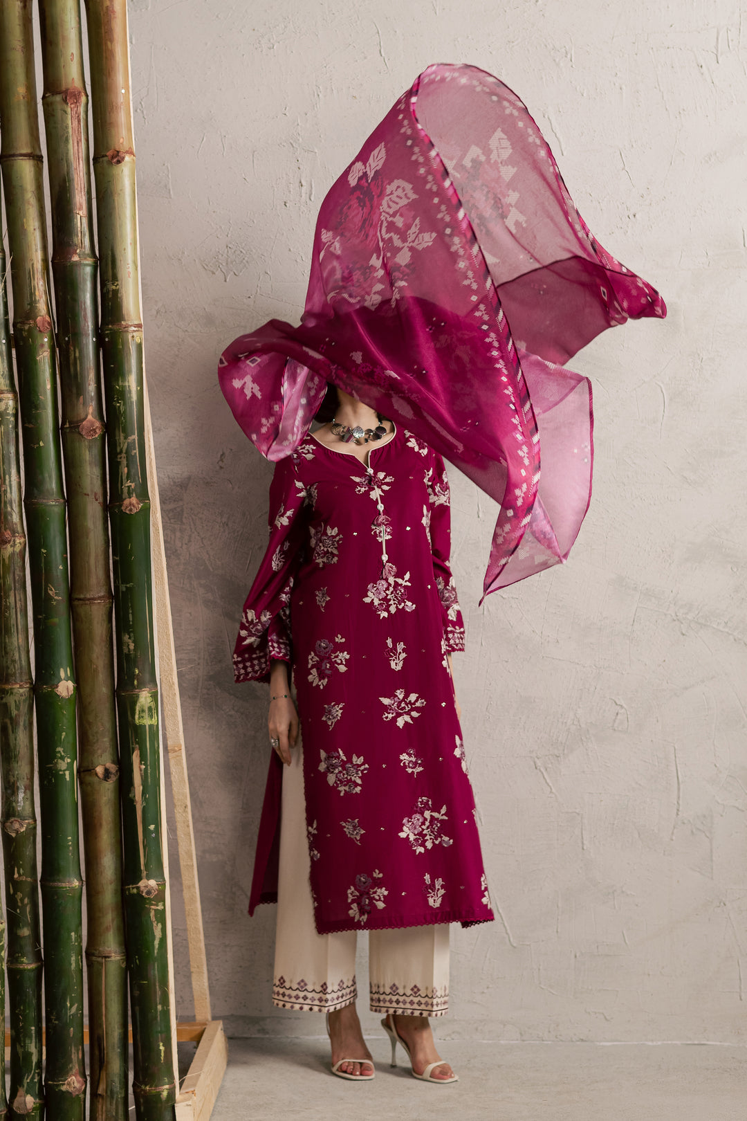  Pink Oliver 3Pc - Festive Embroidered Lawn BATIKEID2026  BATIK   XS / Bright Pink / Pima Lawn-S / Bright Pink / Pima Lawn-M / Bright Pink / Pima Lawn-L / Bright Pink / Pima Lawn-XL / Bright Pink / Pima Lawn