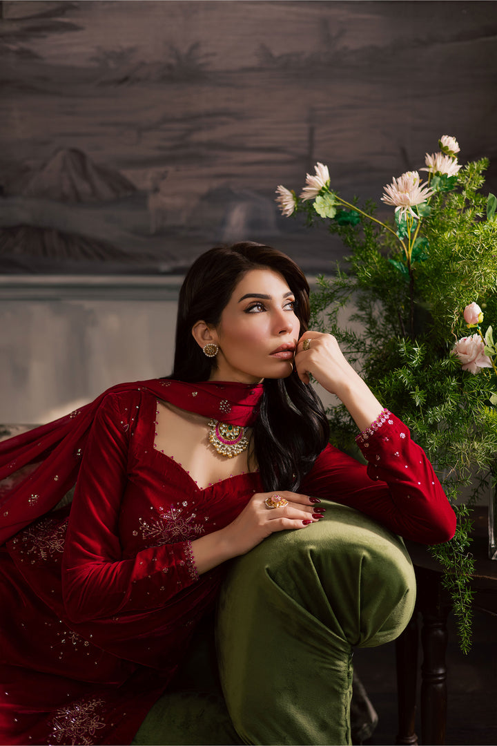  Pink Topaz 3Pc - Velvet Luxe Pret BATIKLuxePRET2025  BATIK   XS / Fuschia Pink / Velvet-S / Fuschia Pink / Velvet-M / Fuschia Pink / Velvet-L / Fuschia Pink / Velvet-XL / Fuschia Pink / Velvet