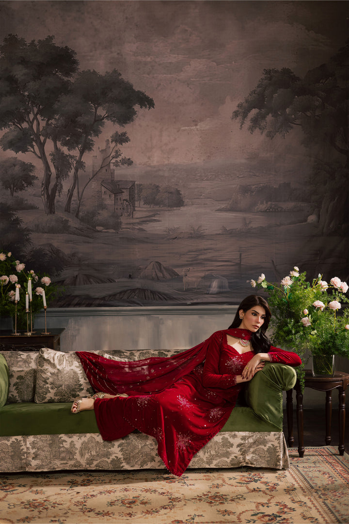  Pink Topaz 3Pc - Velvet Luxe Pret BATIKLuxePRET2025  BATIK   XS / Fuschia Pink / Velvet-S / Fuschia Pink / Velvet-M / Fuschia Pink / Velvet-L / Fuschia Pink / Velvet-XL / Fuschia Pink / Velvet