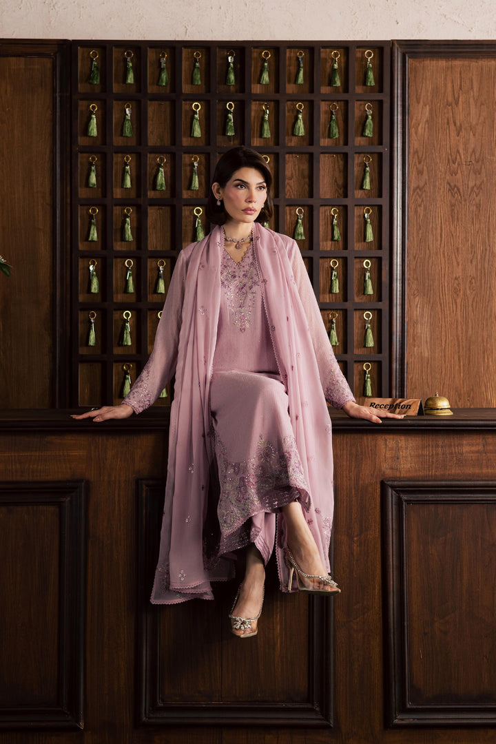  Pink Zimal 3Pc - Festive Luxury Formal BATIKSS26  BATIK   S / Pink / Zari Crinkle-M / Pink / Zari Crinkle-L / Pink / Zari Crinkle