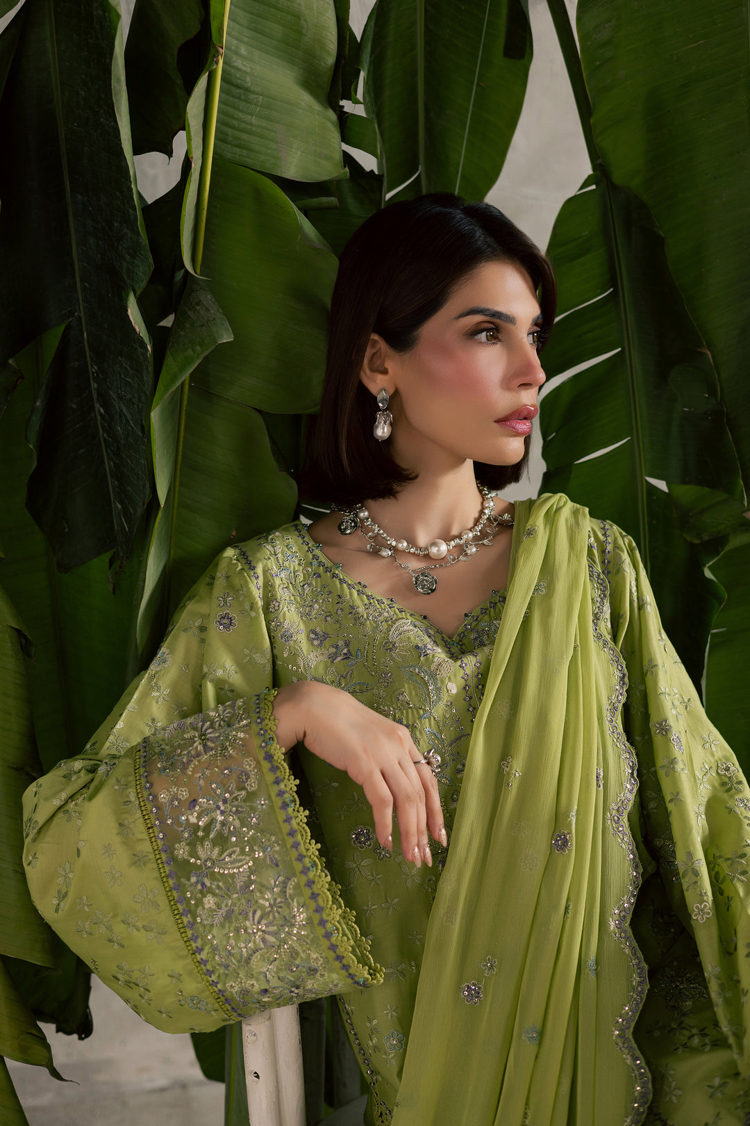  Pistachia 3Pc - Festive Embroidered Lawn BATIKEID2026  BATIK   XS / Green Yellow / Pima Lawn-S / Green Yellow / Pima Lawn-M / Green Yellow / Pima Lawn-L / Green Yellow / Pima Lawn-XL / Green Yellow / Pima Lawn