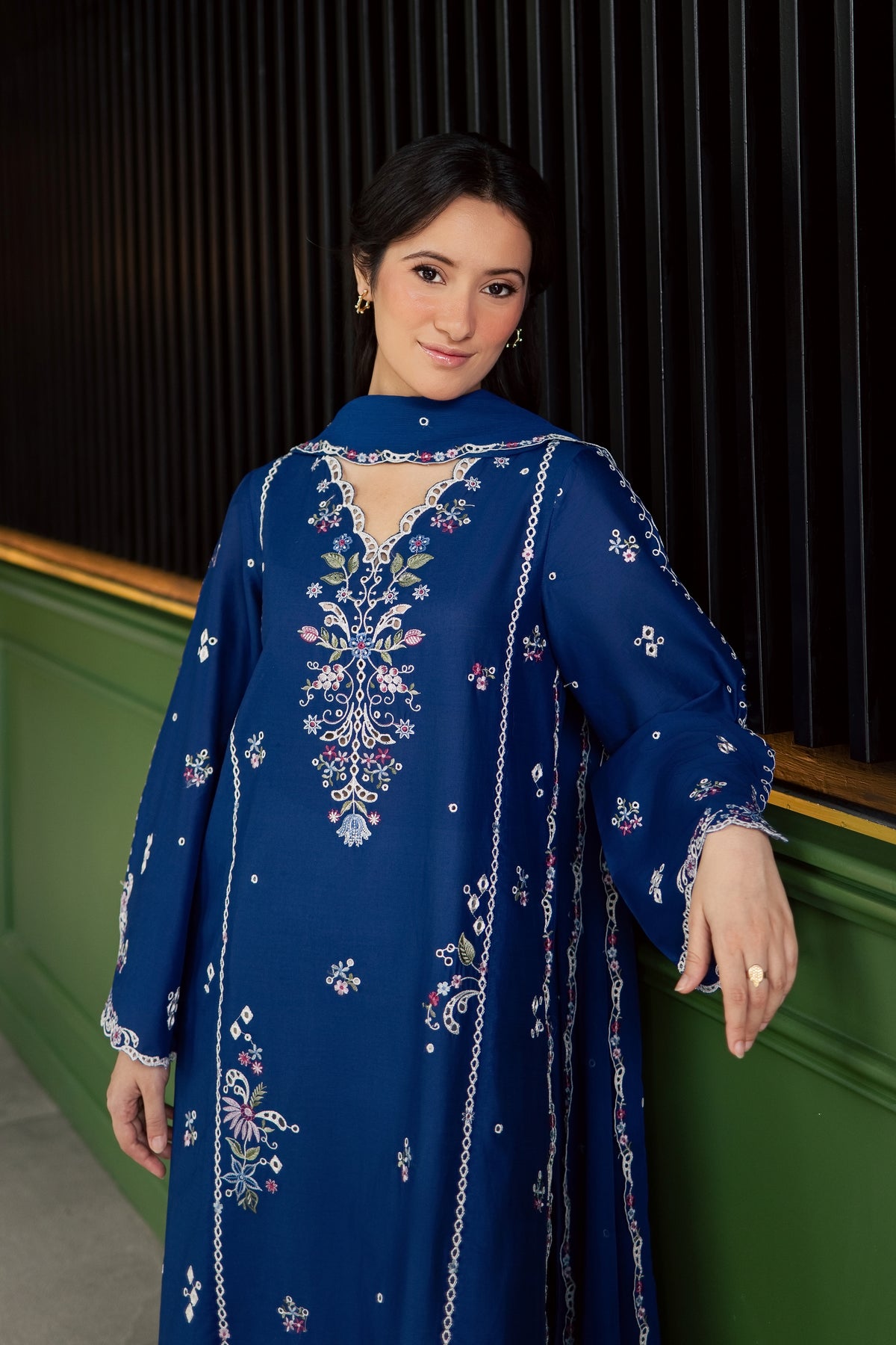 Pixel 3Pc - Embroidered Lawn Dress EverydayEdit26  BATIK   XS / Electric Blue / Pima Lawn