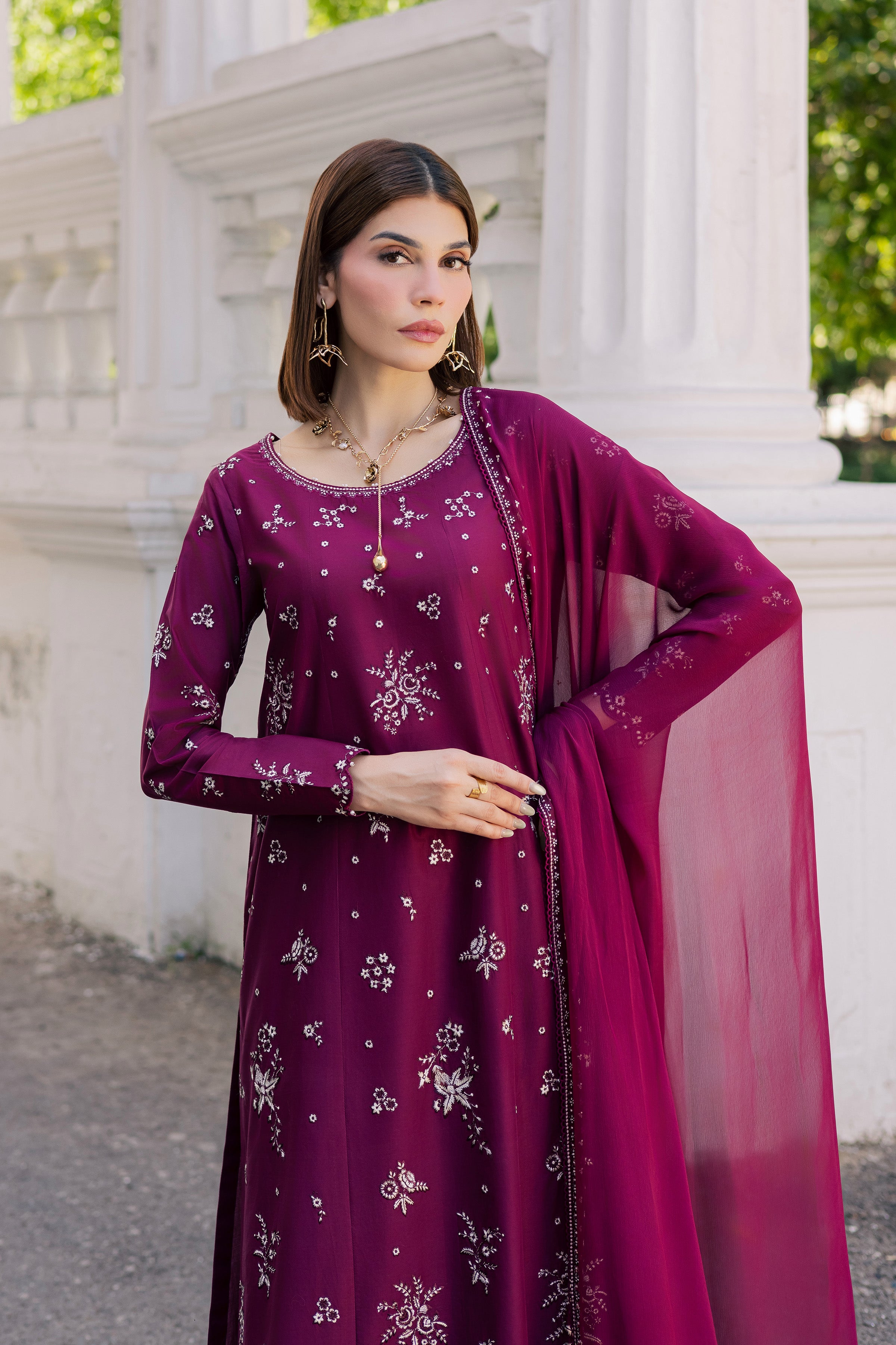  Plum Pop 3Pc - Festive Embroidered Lawn BATIKSS26  BATIK   XS / Burgundy / Pima Lawn-S / Burgundy / Pima Lawn-M / Burgundy / Pima Lawn-L / Burgundy / Pima Lawn-XL / Burgundy / Pima Lawn
