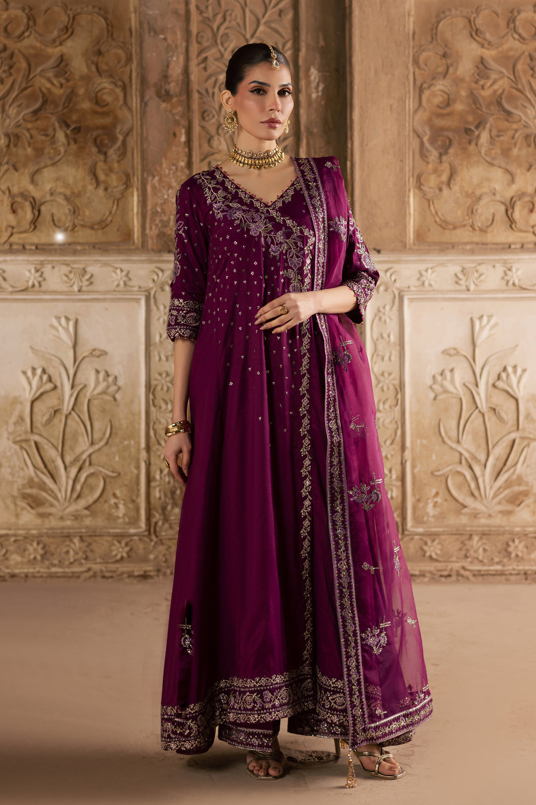  Plum Raha 3Pc - Festive Luxe Pret BATIKLuxePRET  BATIK   XS / Plum / Raw Silk-S / Plum / Raw Silk-M / Plum / Raw Silk-L / Plum / Raw Silk-XL / Plum / Raw Silk