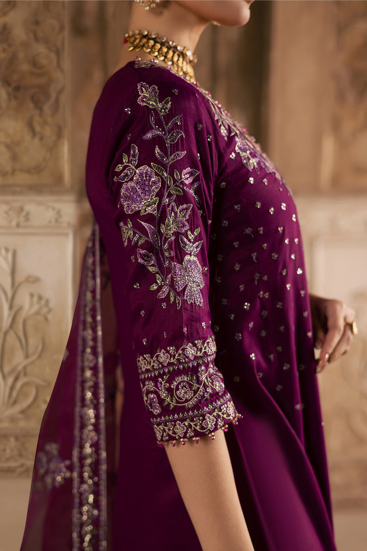  Plum Raha 3Pc - Festive Luxe Pret BATIKLuxePRET  BATIK   XS / Plum / Raw Silk-S / Plum / Raw Silk-M / Plum / Raw Silk-L / Plum / Raw Silk-XL / Plum / Raw Silk