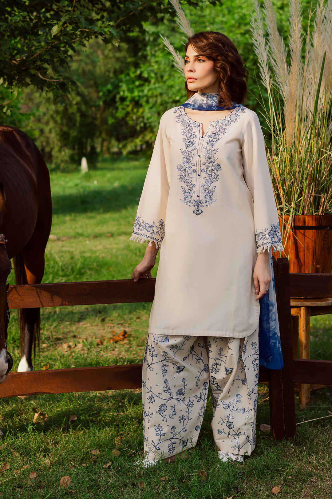  Porcelein 3Pc - Embroidered Khaddar Dress BATIK WINTER PRET 2025  BATIK   XS / Beige / Khaddar-S / Beige / Khaddar-M / Beige / Khaddar-L / Beige / Khaddar-XL / Beige / Khaddar