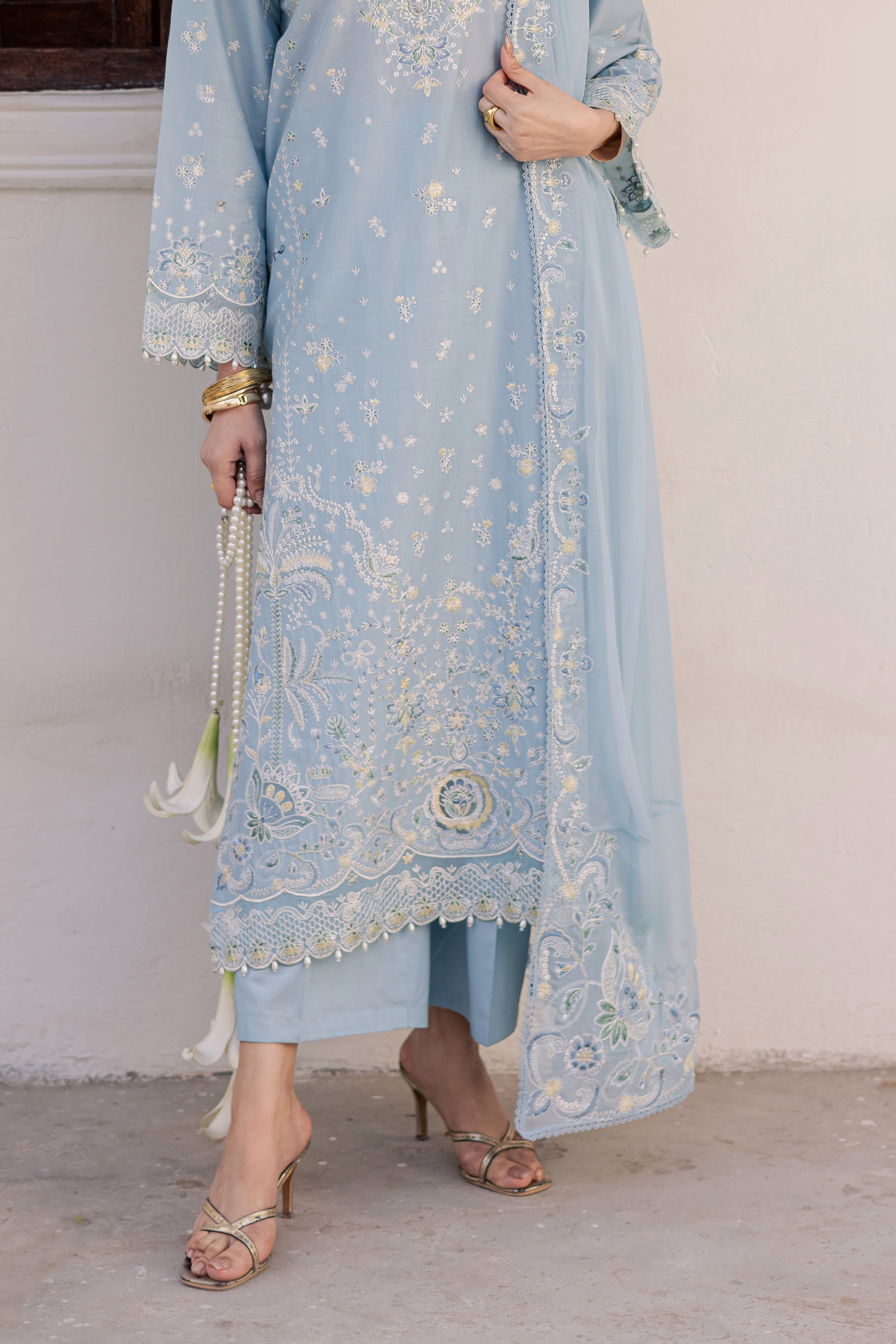  Prague 3Pc - Festive Embroidered Lawn BATIKEID2026  BATIK   XS / Sky Blue / Pima Lawn-S / Sky Blue / Pima Lawn-M / Sky Blue / Pima Lawn-L / Sky Blue / Pima Lawn-XL / Sky Blue / Pima Lawn