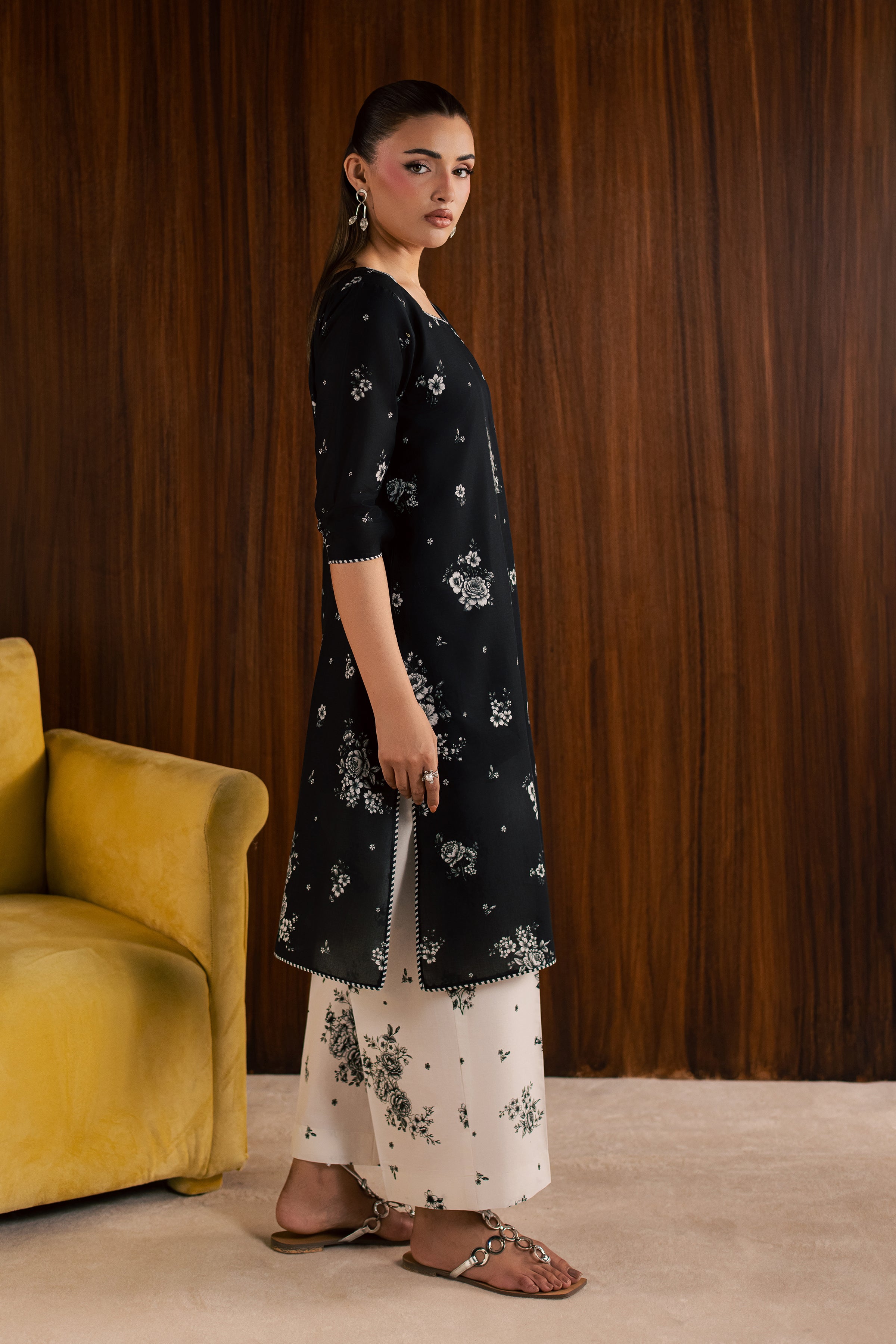  Preppy 2Pc - Printed Lawn Dress BATIKSS26  BATIK   XS / Black / Lawn-S / Black / Lawn-M / Black / Lawn-L / Black / Lawn-XL / Black / Lawn