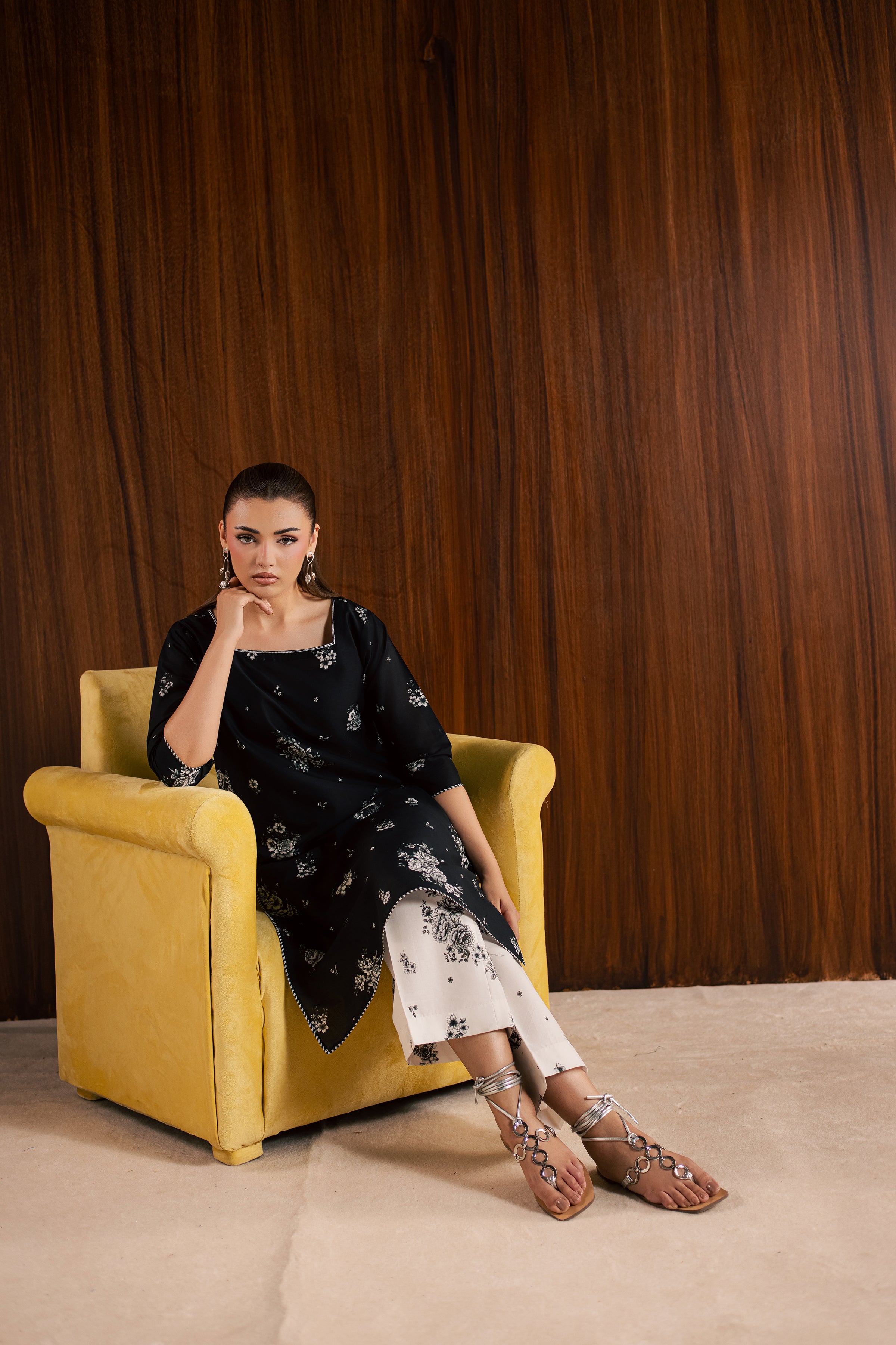  Preppy 2Pc - Printed Lawn Dress BATIKSS26  BATIK   XS / Black / Lawn-S / Black / Lawn-M / Black / Lawn-L / Black / Lawn-XL / Black / Lawn