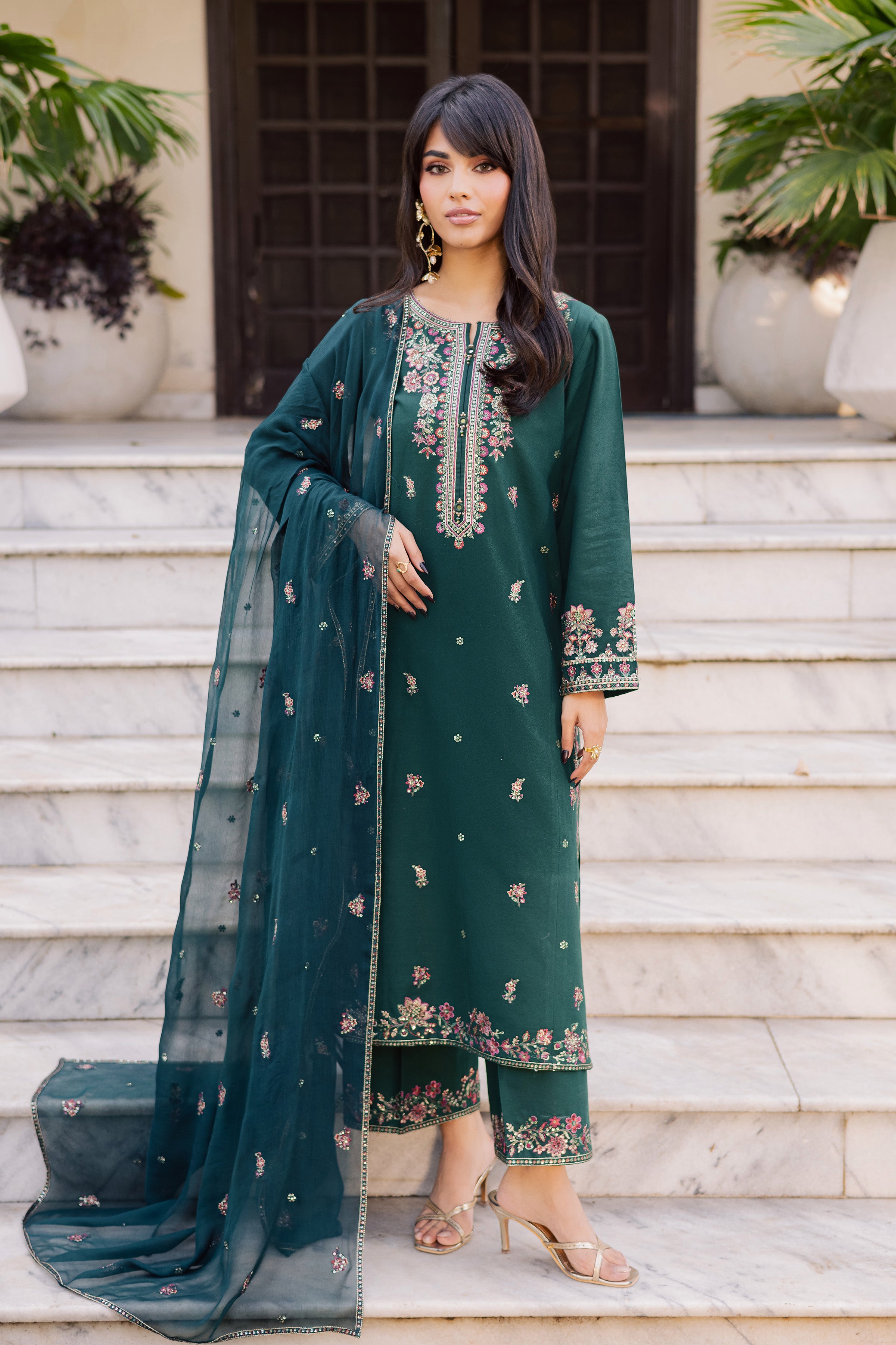  Prism 3Pc - Embroidered Khaddar Dress BATIK WINTER PRET 2025  BATIK   XS / Ocean Green / Khaddar-S / Ocean Green / Khaddar-M / Ocean Green / Khaddar-L / Ocean Green / Khaddar-XL / Ocean Green / Khaddar