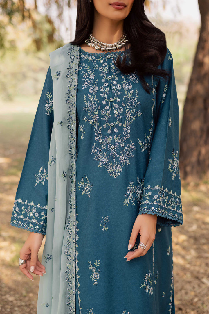  Punch 3Pc - Embroidered Karandi Dress BATIK WINTER PRET 2025  BATIK   XS / Whale blue / Karandi-S / Whale blue / Karandi-M / Whale blue / Karandi-L / Whale blue / Karandi-XL / Whale blue / Karandi