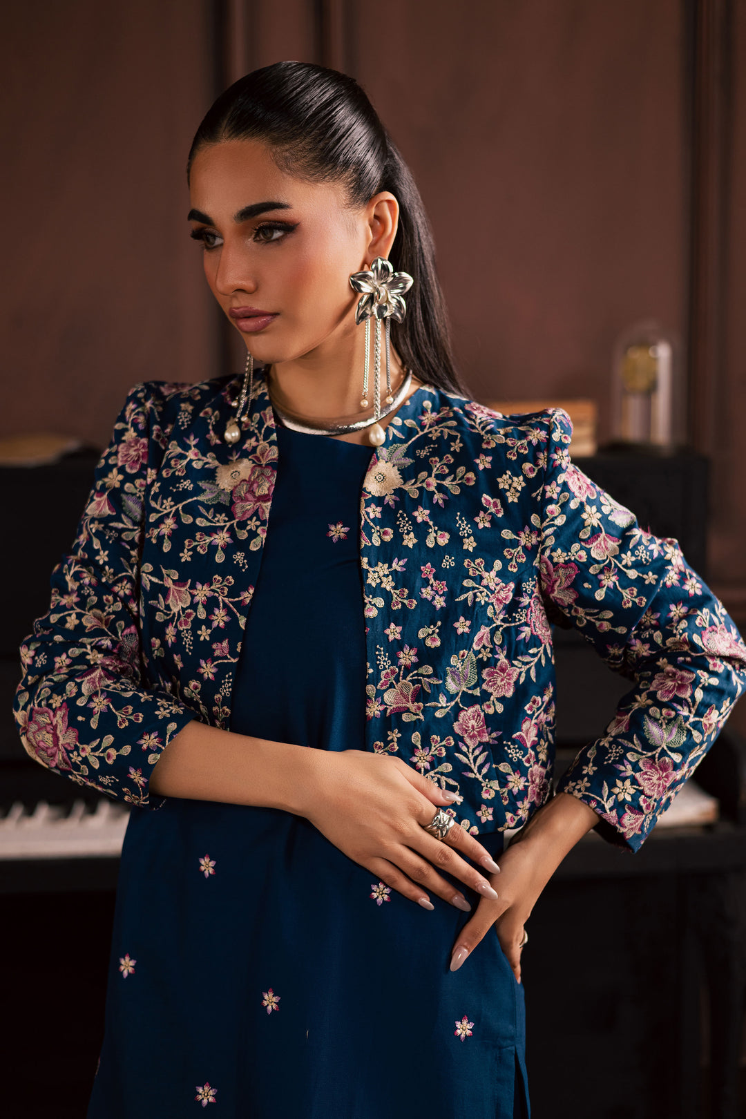 Purkashish 3Pc - Embroidered Khaddar Dress