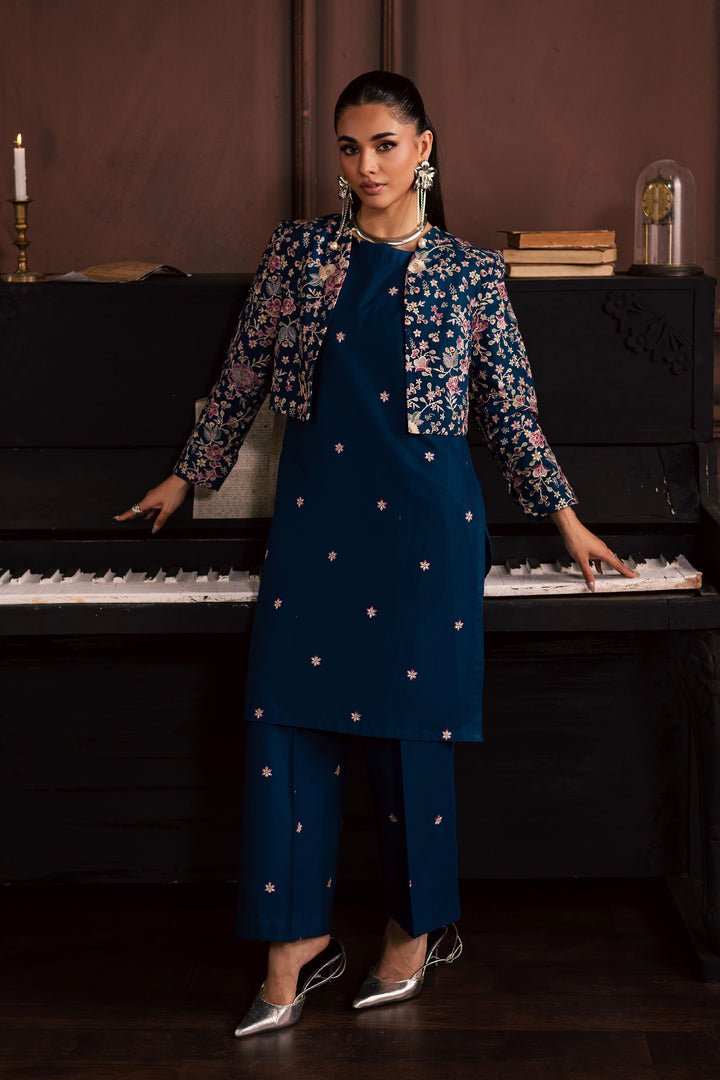 Purkashish 3Pc - Embroidered Khaddar Dress