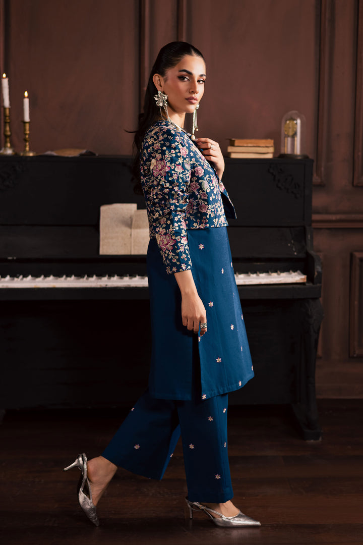 Purkashish 3Pc - Embroidered Khaddar Dress