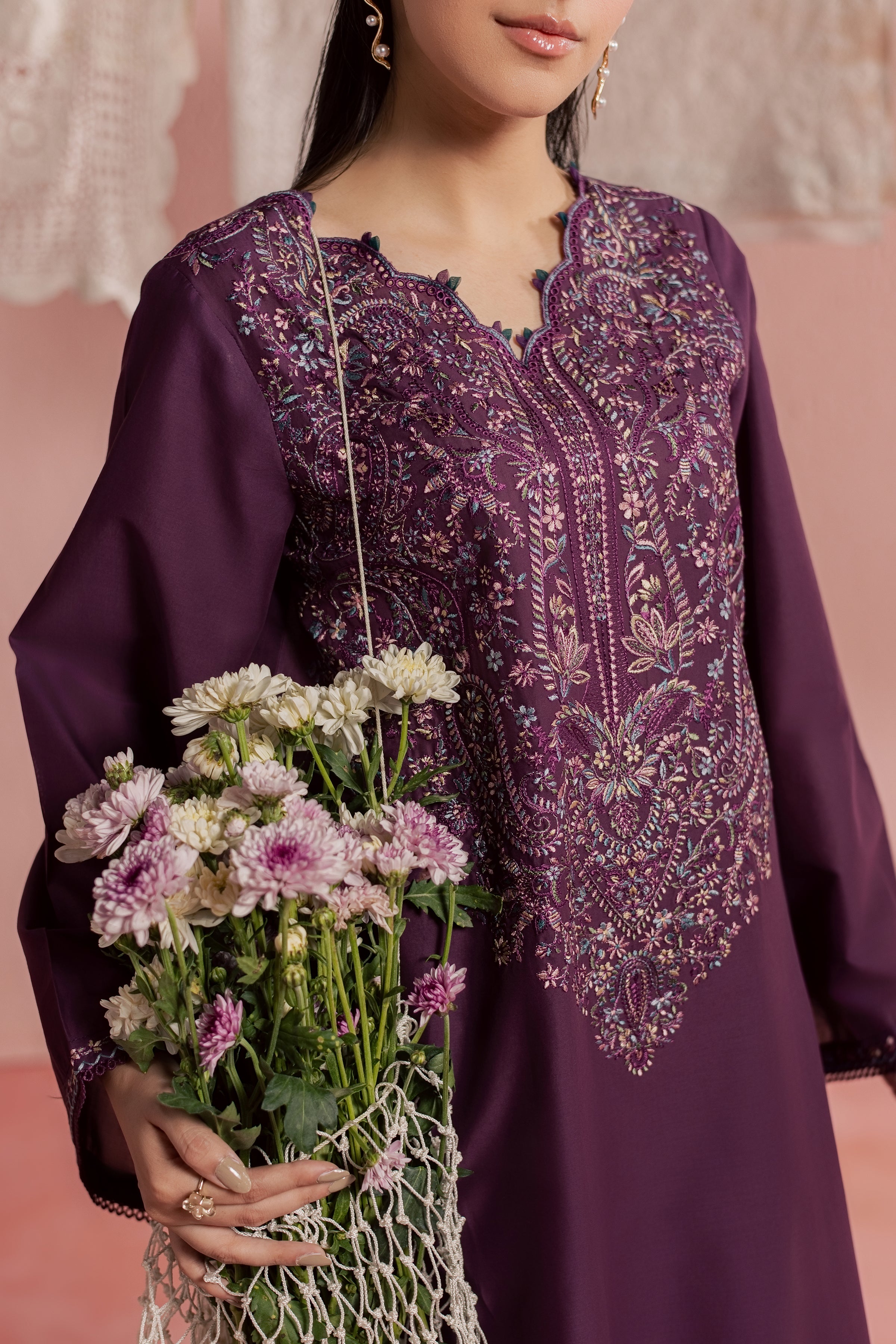  Purple Pop 2Pc - Embroidered Lawn Dress BATIKSS26  BATIK   XS / Sheen Purple / Pima Lawn-S / Sheen Purple / Pima Lawn-M / Sheen Purple / Pima Lawn-L / Sheen Purple / Pima Lawn-XL / Sheen Purple / Pima Lawn