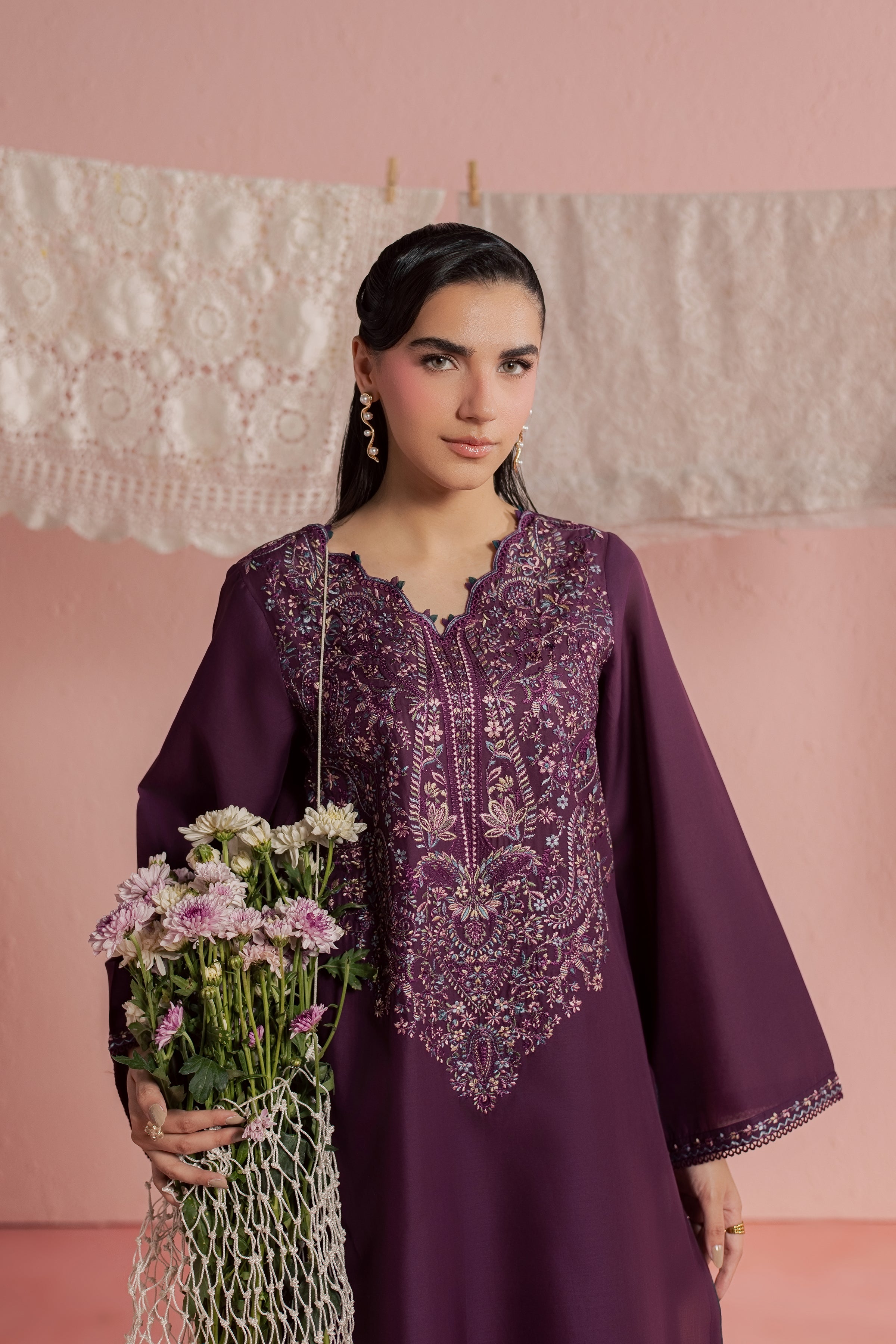  Purple Pop 2Pc - Embroidered Lawn Dress BATIKSS26  BATIK   XS / Sheen Purple / Pima Lawn-S / Sheen Purple / Pima Lawn-M / Sheen Purple / Pima Lawn-L / Sheen Purple / Pima Lawn-XL / Sheen Purple / Pima Lawn