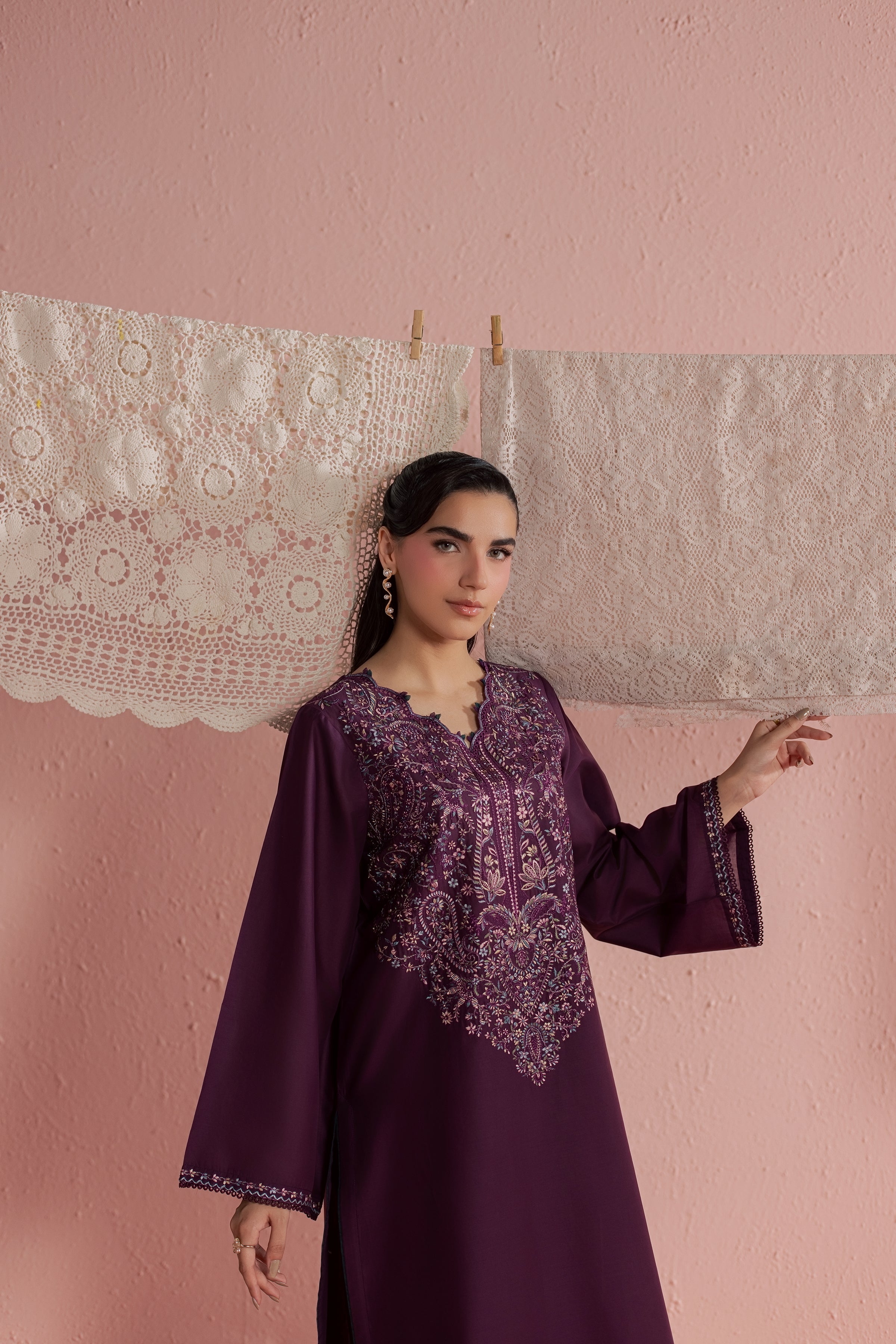  Purple Pop 2Pc - Embroidered Lawn Dress BATIKSS26  BATIK   XS / Sheen Purple / Pima Lawn-S / Sheen Purple / Pima Lawn-M / Sheen Purple / Pima Lawn-L / Sheen Purple / Pima Lawn-XL / Sheen Purple / Pima Lawn
