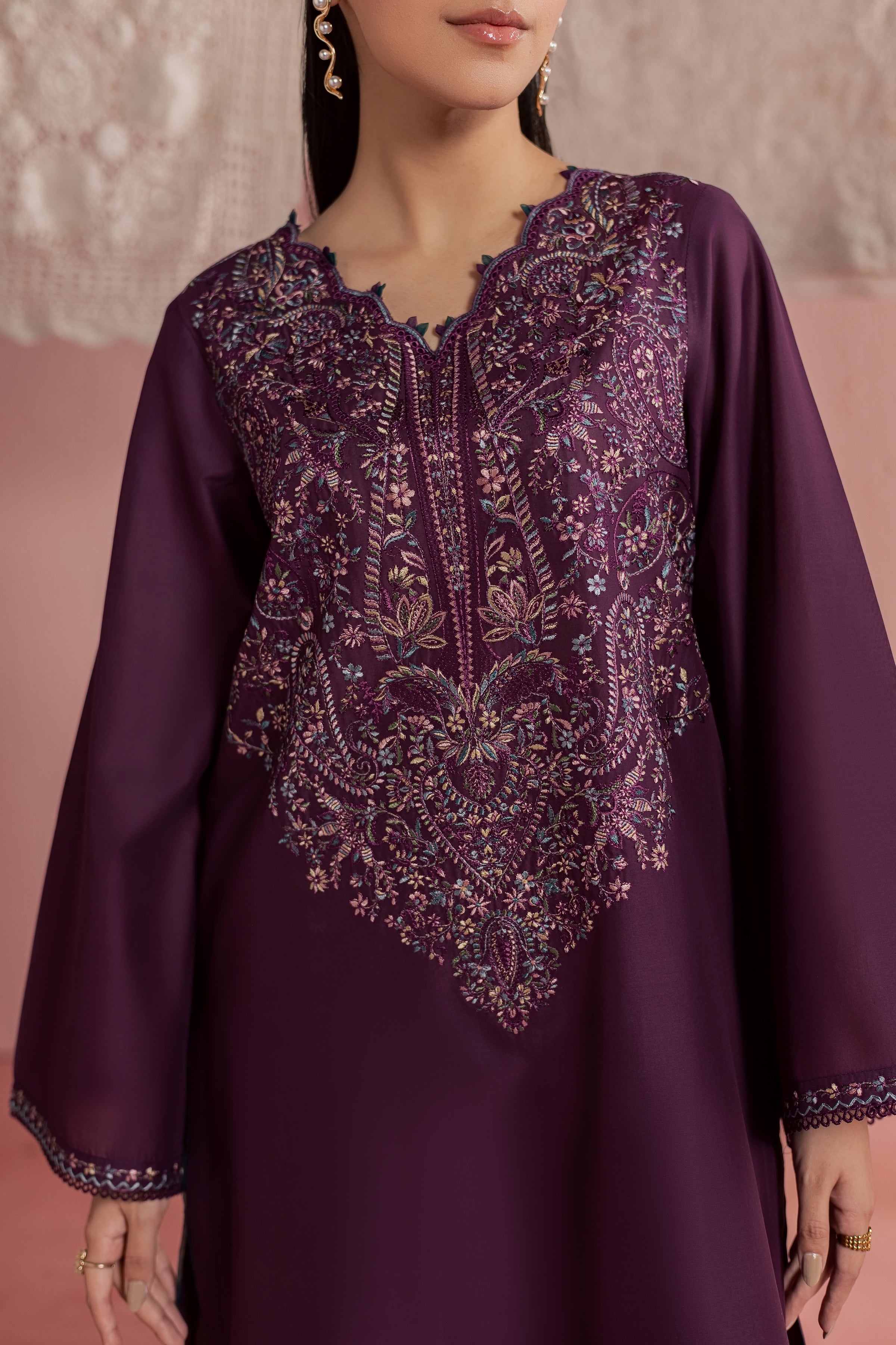  Purple Pop 2Pc - Embroidered Lawn Dress BATIKSS26  BATIK   XS / Sheen Purple / Pima Lawn-S / Sheen Purple / Pima Lawn-M / Sheen Purple / Pima Lawn-L / Sheen Purple / Pima Lawn-XL / Sheen Purple / Pima Lawn