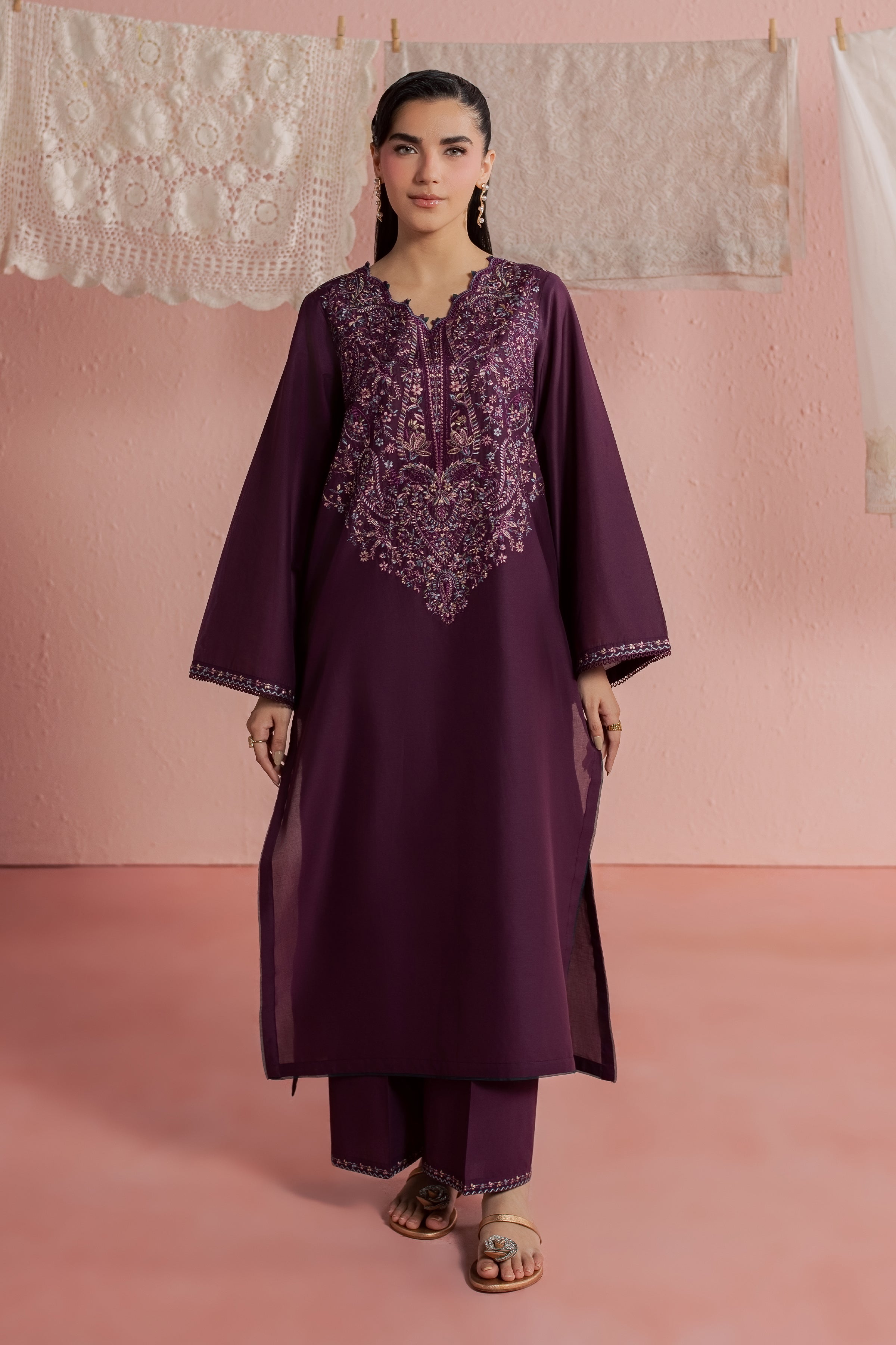  Purple Pop 2Pc - Embroidered Lawn Dress BATIKSS26  BATIK   XS / Sheen Purple / Pima Lawn-S / Sheen Purple / Pima Lawn-M / Sheen Purple / Pima Lawn-L / Sheen Purple / Pima Lawn-XL / Sheen Purple / Pima Lawn