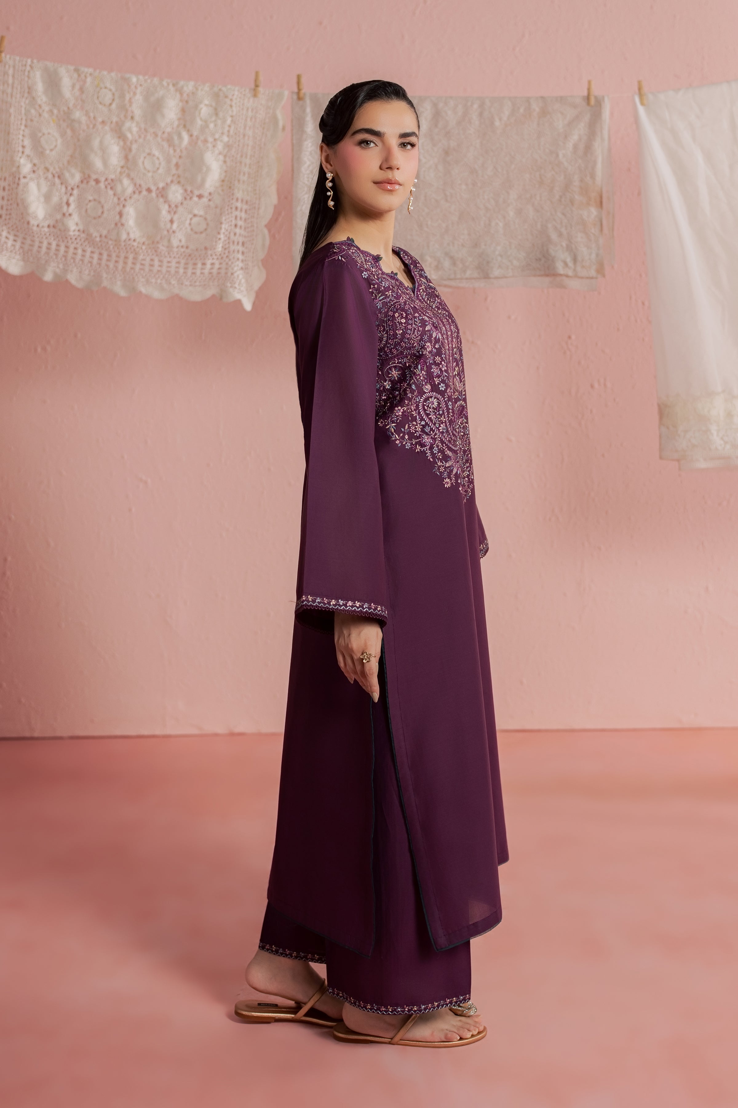  Purple Pop 2Pc - Embroidered Lawn Dress BATIKSS26  BATIK   XS / Sheen Purple / Pima Lawn-S / Sheen Purple / Pima Lawn-M / Sheen Purple / Pima Lawn-L / Sheen Purple / Pima Lawn-XL / Sheen Purple / Pima Lawn