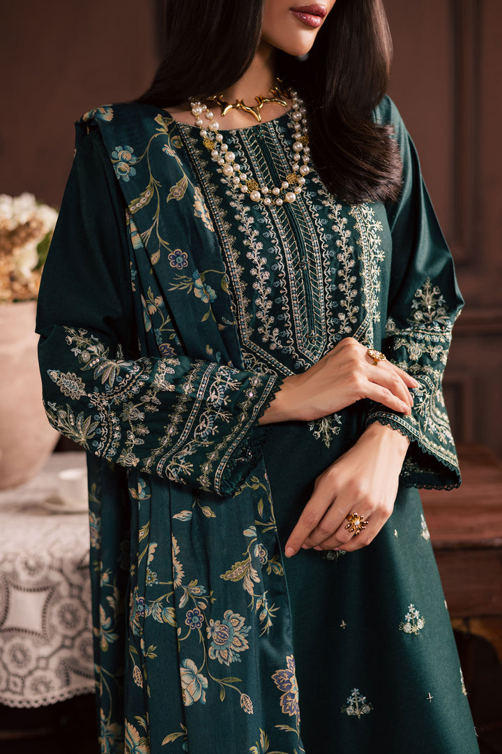  Queen Bee 3Pc - Embroidered Khaddar Dress BATIK WINTER PRET 2025  BATIK   XS / Bottle Green / Khaddar-S / Bottle Green / Khaddar-M / Bottle Green / Khaddar-L / Bottle Green / Khaddar-XL / Bottle Green / Khaddar