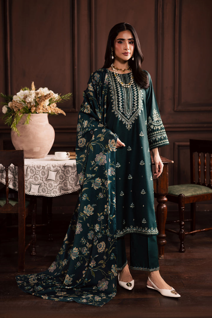 Queen Bee 3Pc - Embroidered Khaddar Dress
