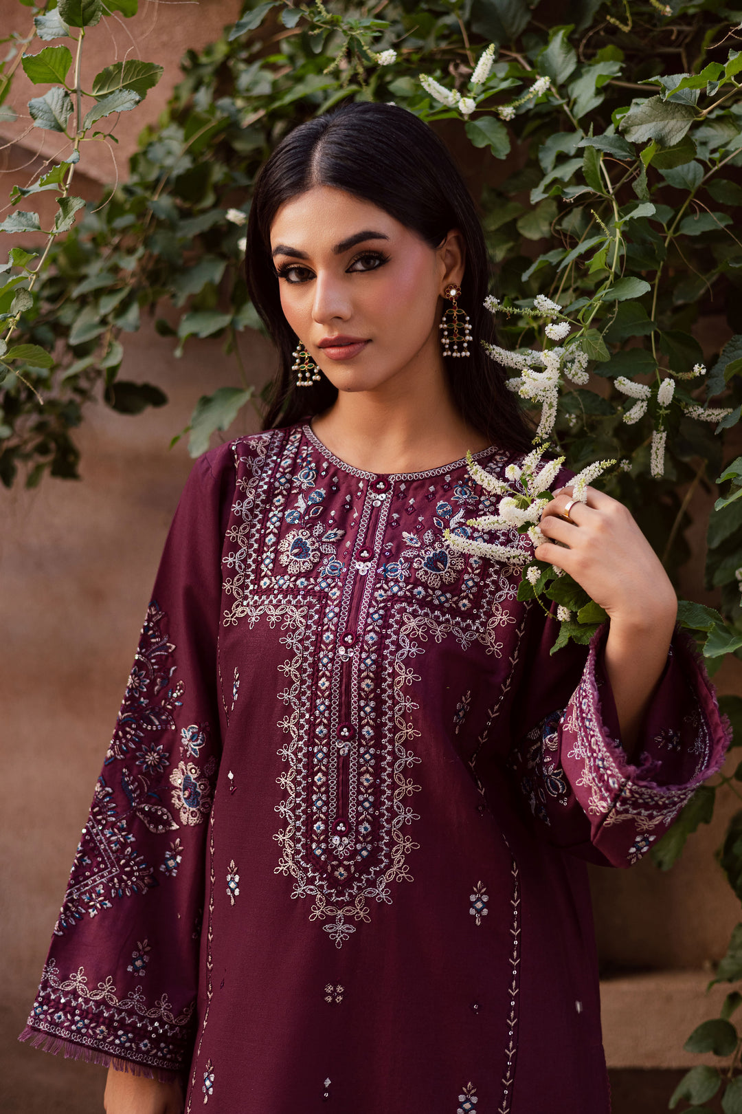 Roshan 2Pc - Embroidered Khaddar Dress