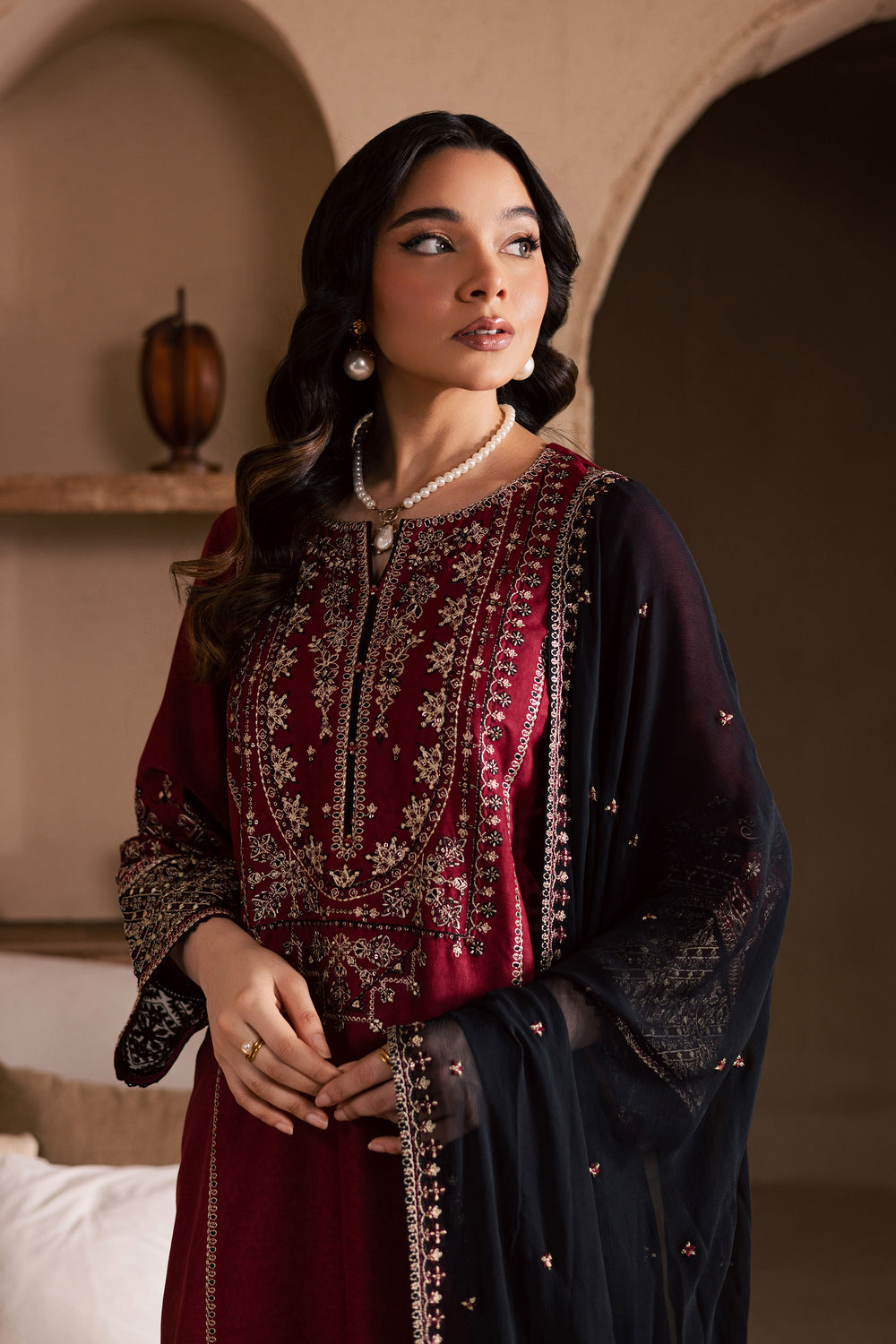  Radish 3Pc - Embroidered Khaddar Dress BATIK WINTER PRET 2025  BATIK   XS / Red / Khaddar-S / Red / Khaddar-M / Red / Khaddar-L / Red / Khaddar-XL / Red / Khaddar