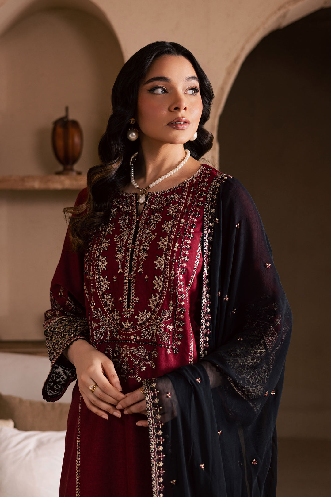  Radish 3Pc - Embroidered Khaddar Dress BATIK WINTER PRET 2025  BATIK   XS / Red / Khaddar-S / Red / Khaddar-M / Red / Khaddar-L / Red / Khaddar-XL / Red / Khaddar